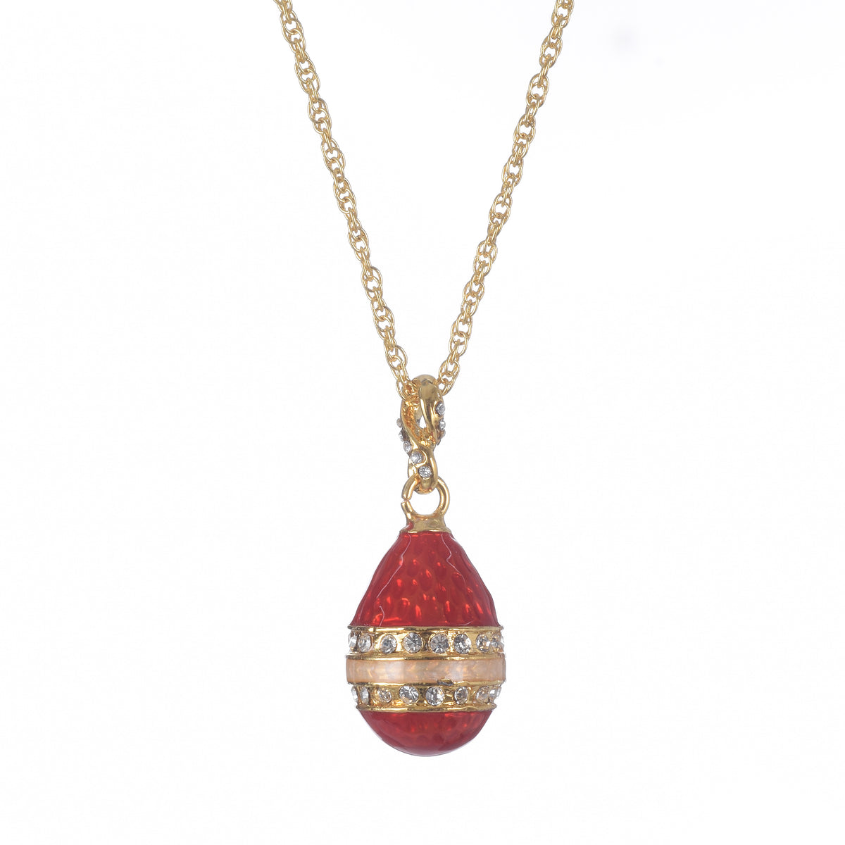 Keren Kopal Red & Gold Egg Pendant Necklace