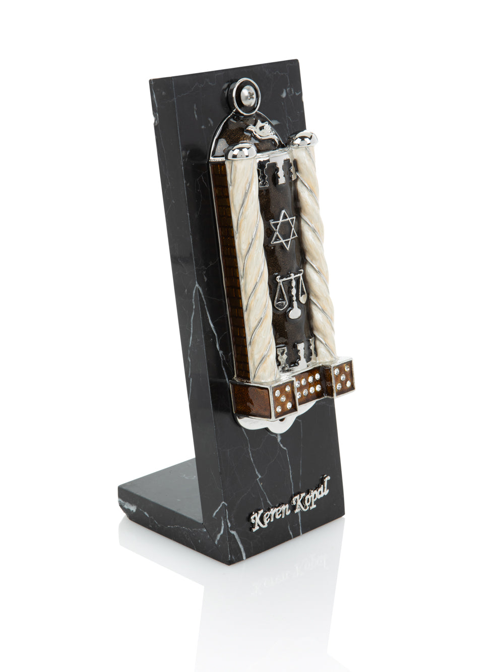 Keren Kopal Brown Modern Judaica Mezuzah