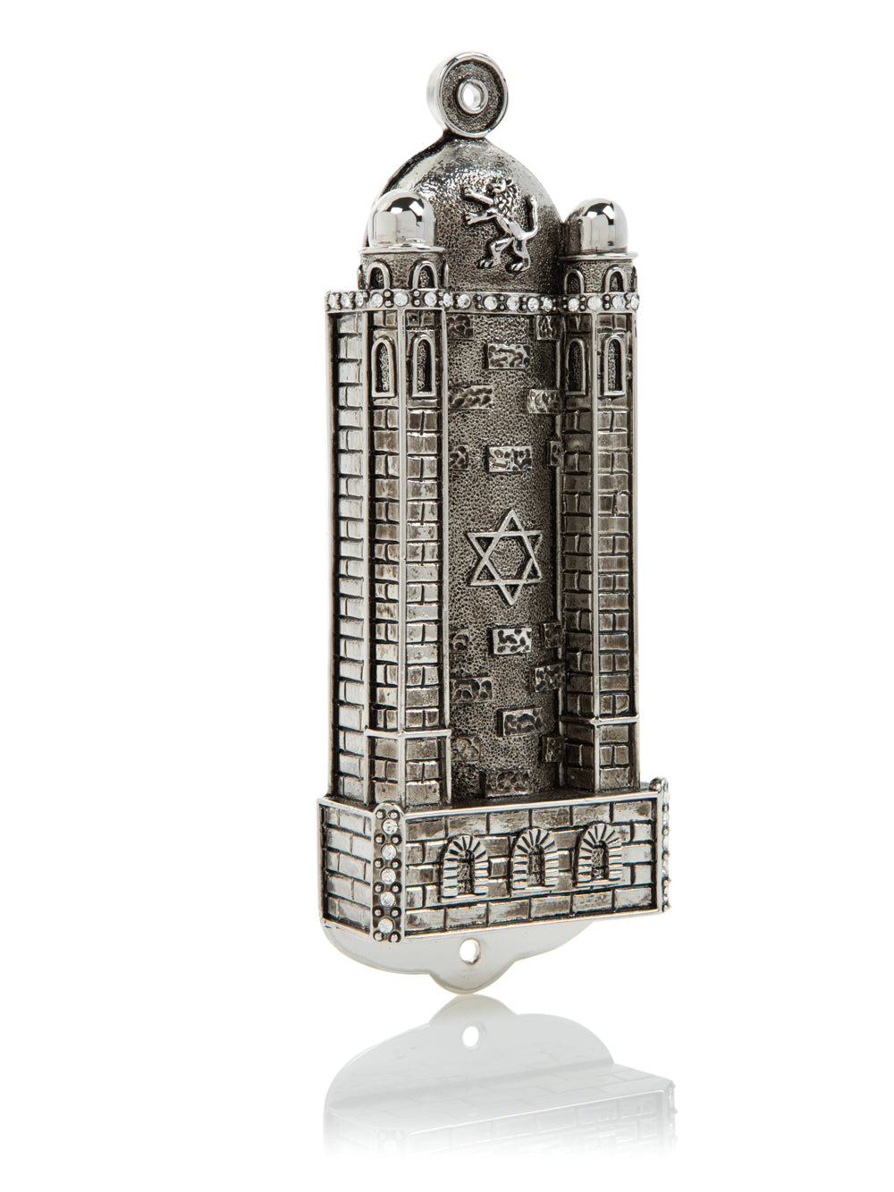 Keren Kopal Silver Western Wall style Mezuzah