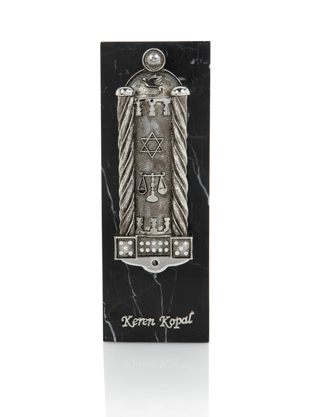 Keren Kopal Silver Modern Judaica Mezuzah
