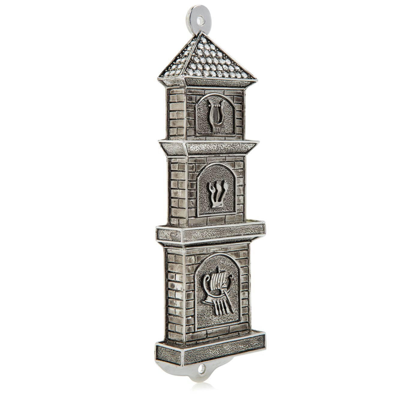 Keren Kopal Silver Contemporary Synagogue style Mezuzah