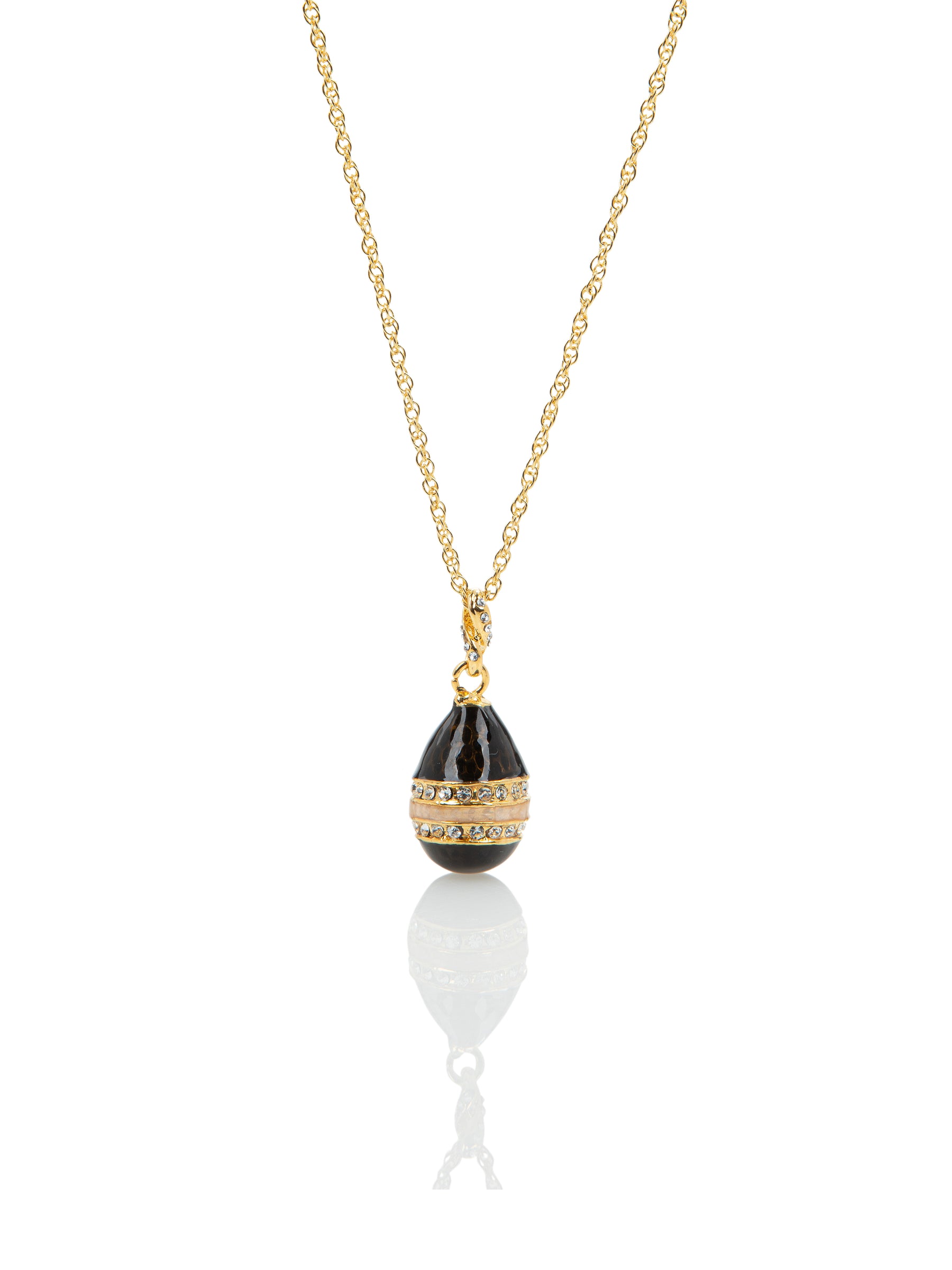 Keren Kopal Black & Gold Egg Pendant Necklace