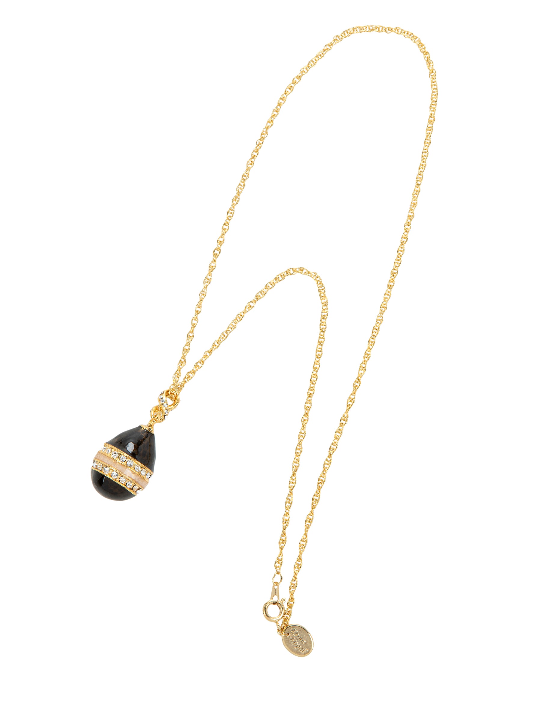 Keren Kopal Black & Gold Egg Pendant Necklace