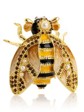 Keren Kopal Gold & Black Enamel Honey Bee Queen Trinket Box