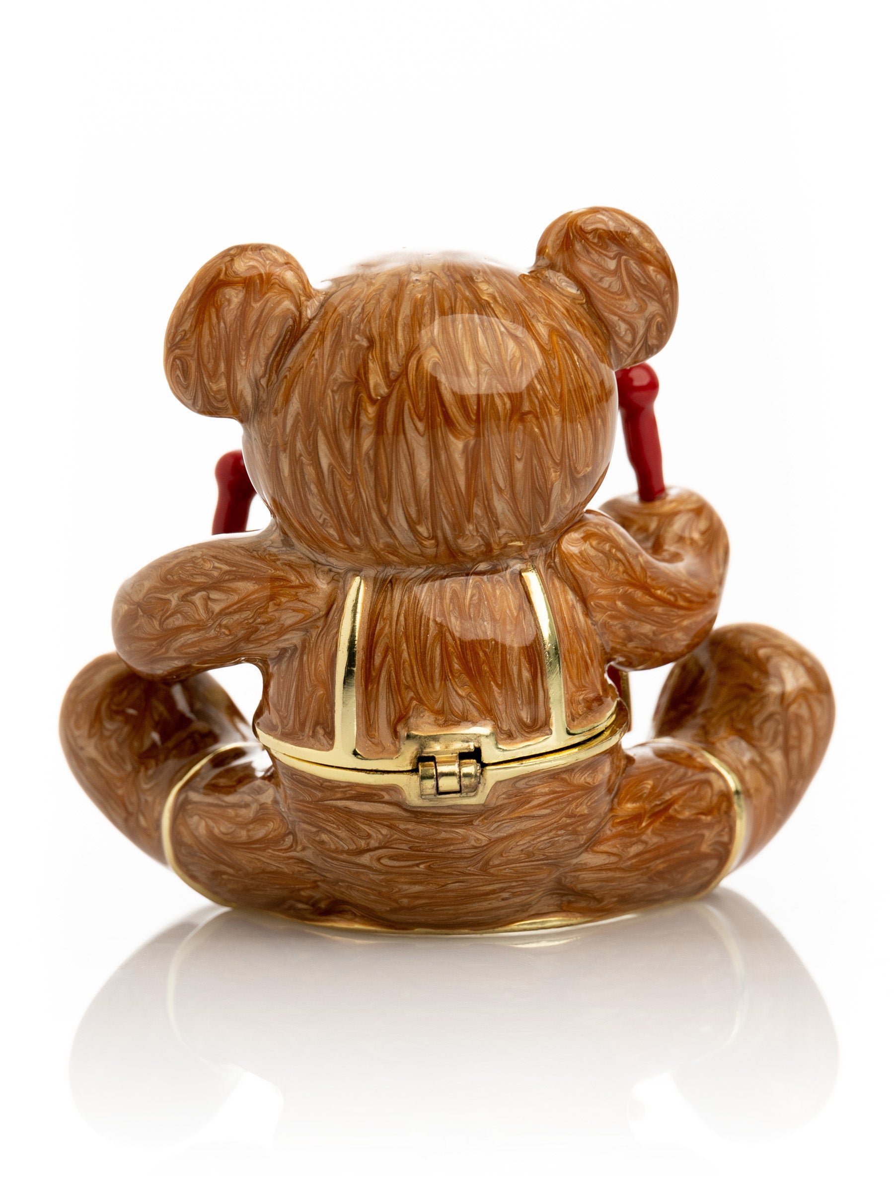 Keren Kopal Brown Bear with Clock in a Drum