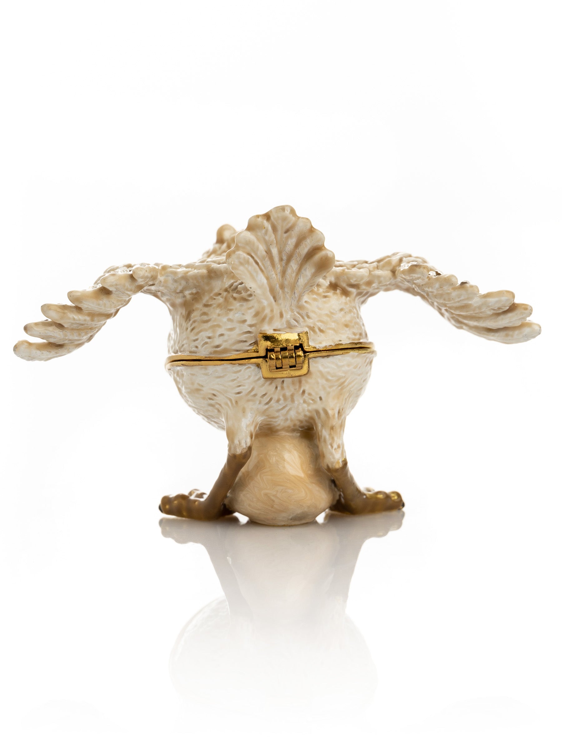 Keren Kopal Beige Bird with Egg Trinket Box