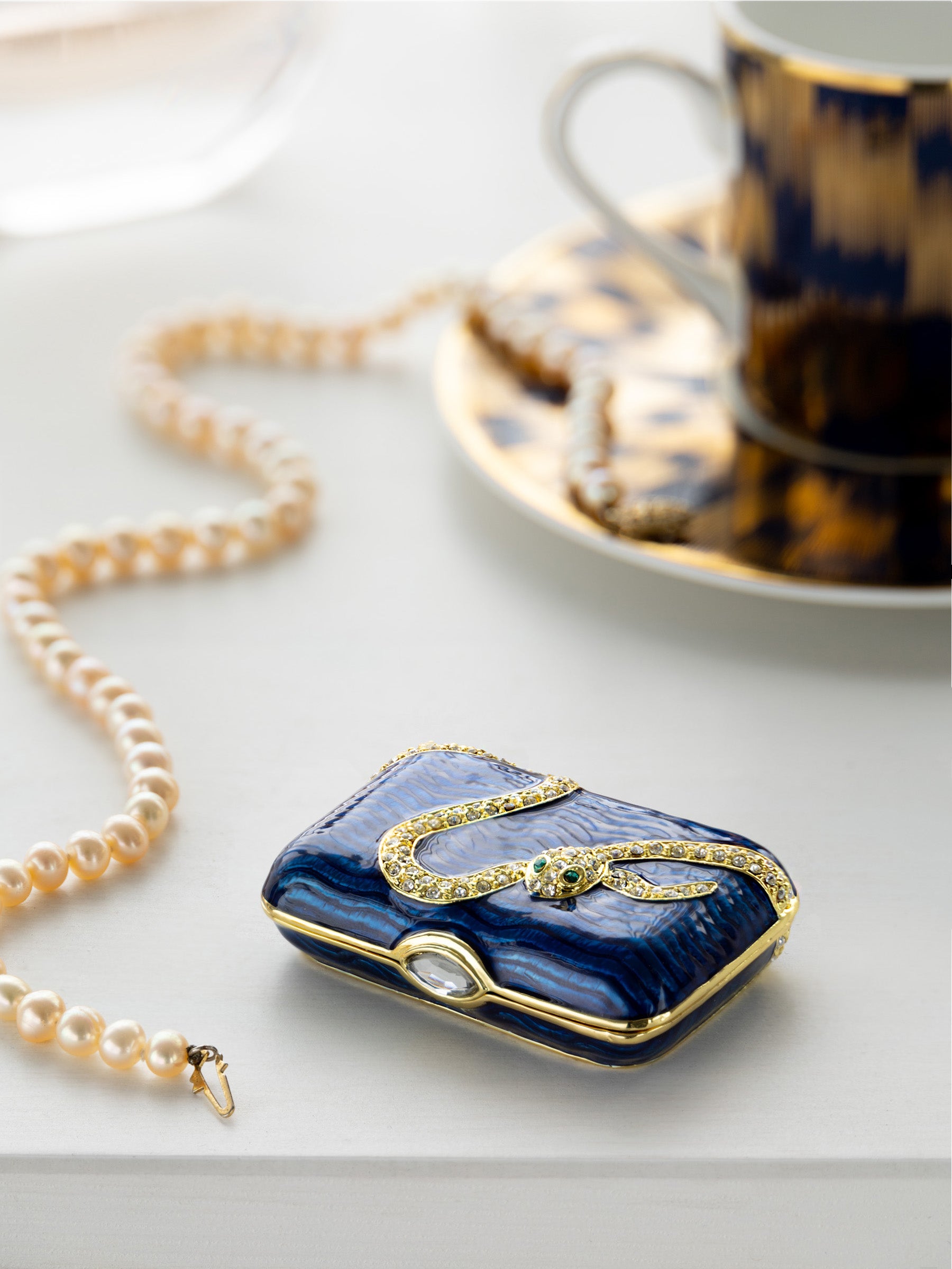 Keren Kopal Blue & Gold Box with Snake