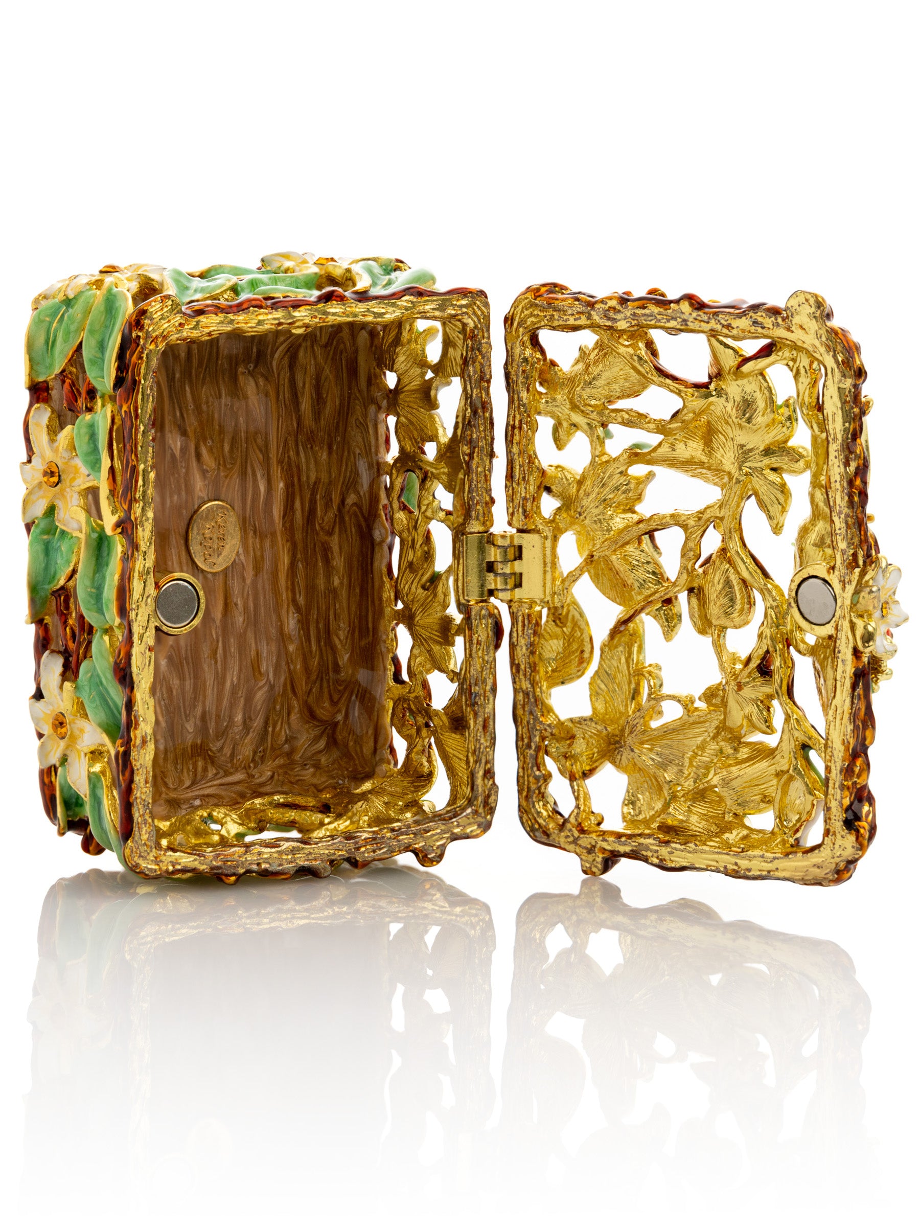 Keren Kopal Decorated Flowers Trinket Box