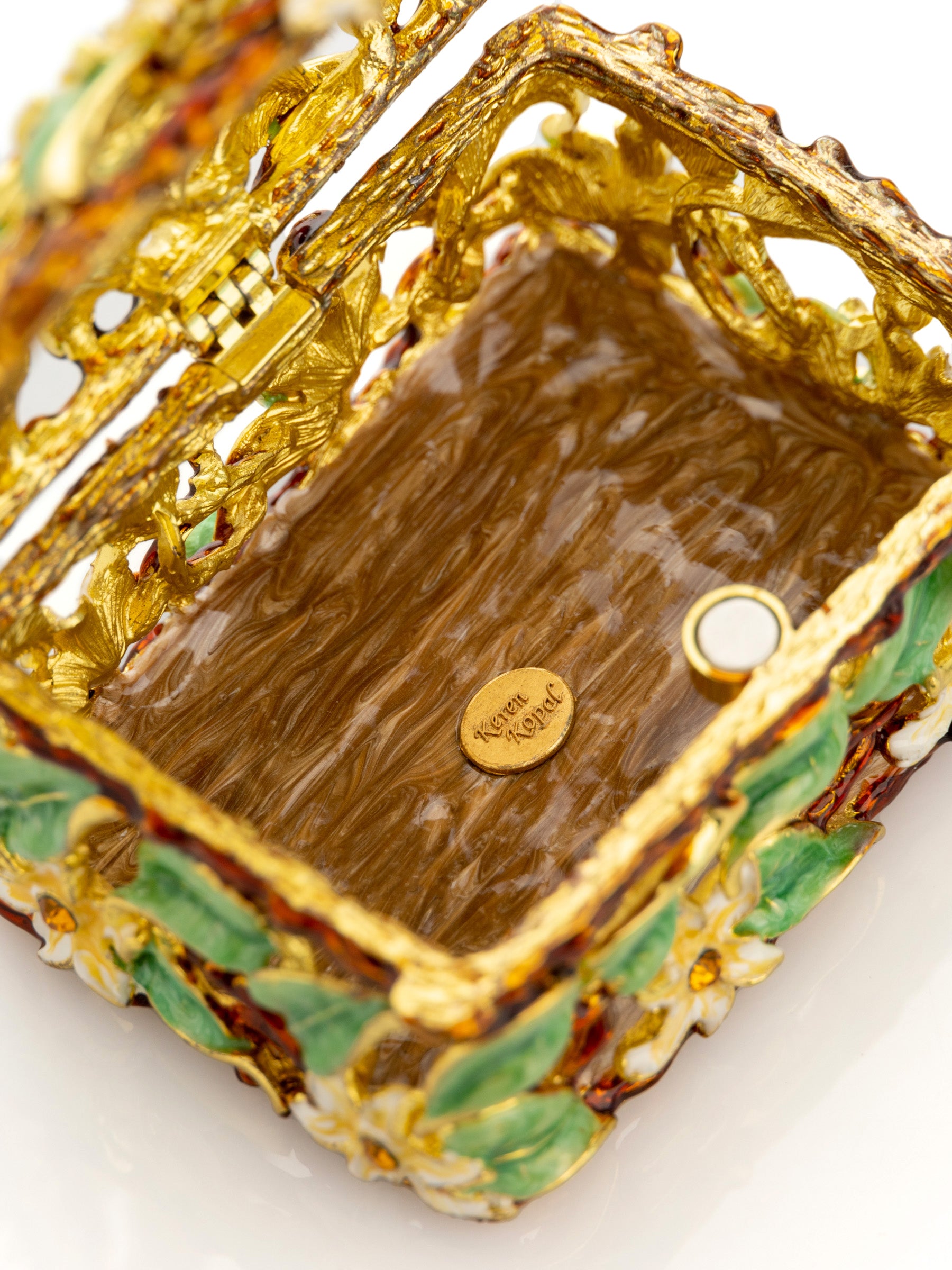 Keren Kopal Decorated Flowers Trinket Box