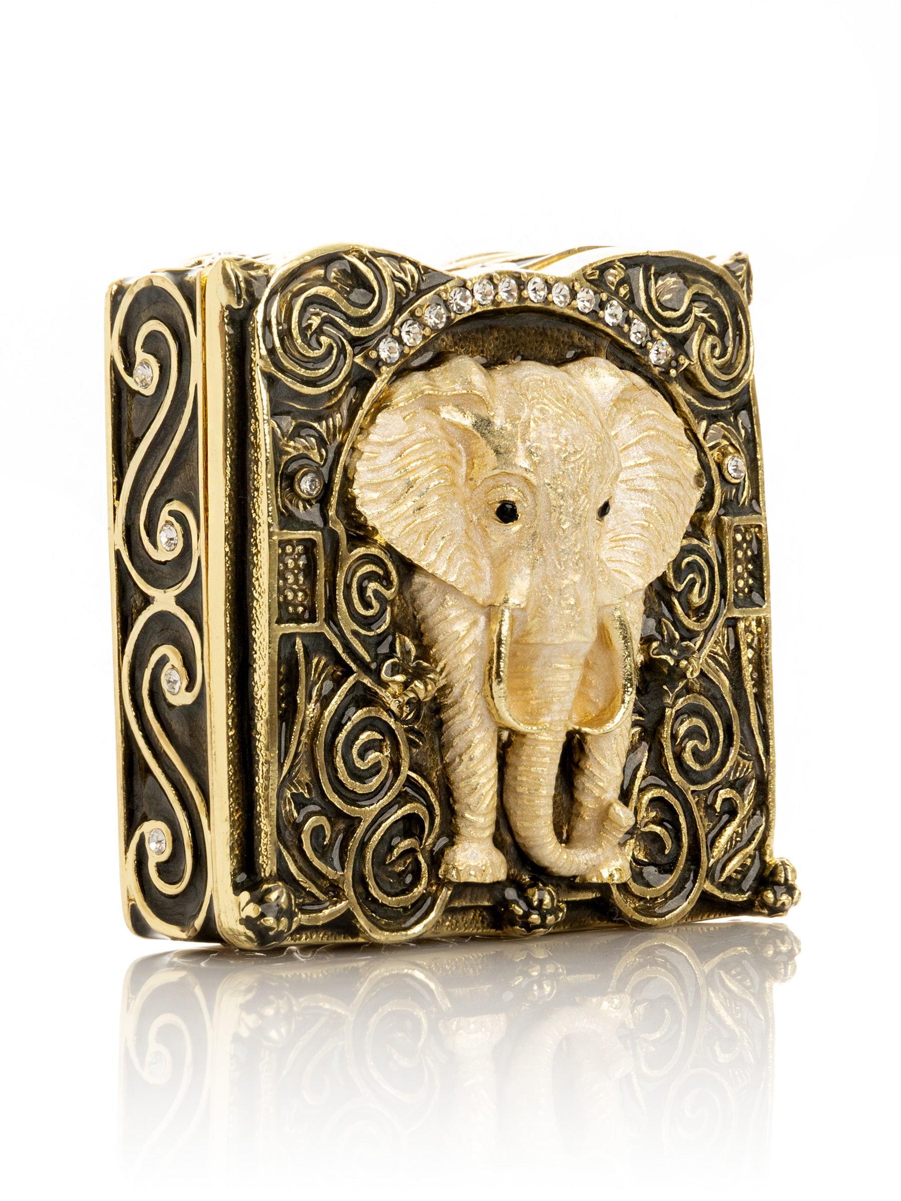 Keren Kopal Brown and Gold trinket Box Elephant