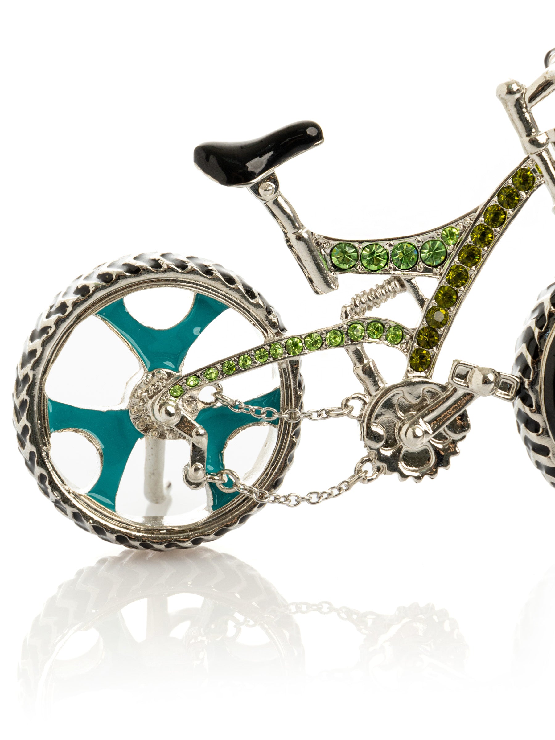 Keren Kopal Bicycle clock with Green crystals