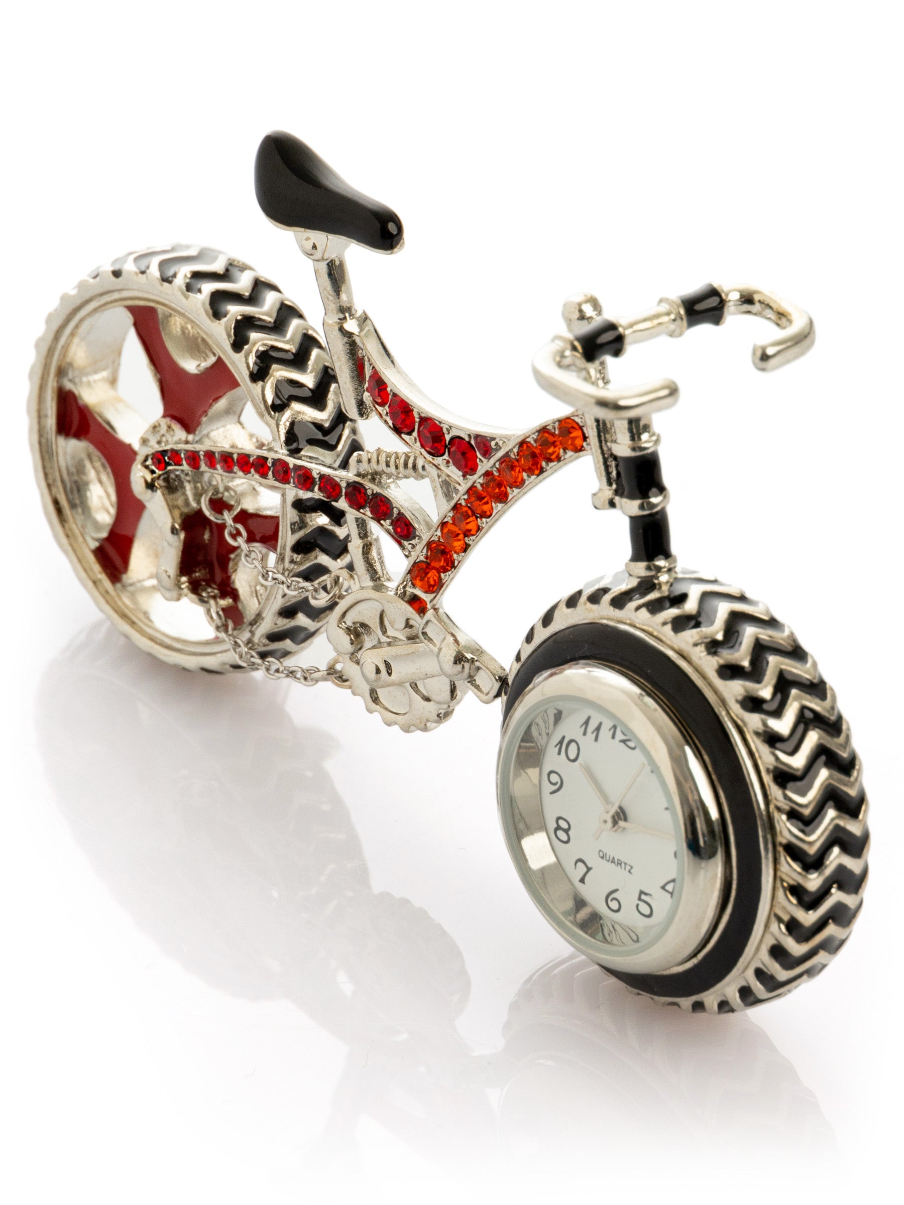 Keren Kopal Bicycle clock with Red crystals
