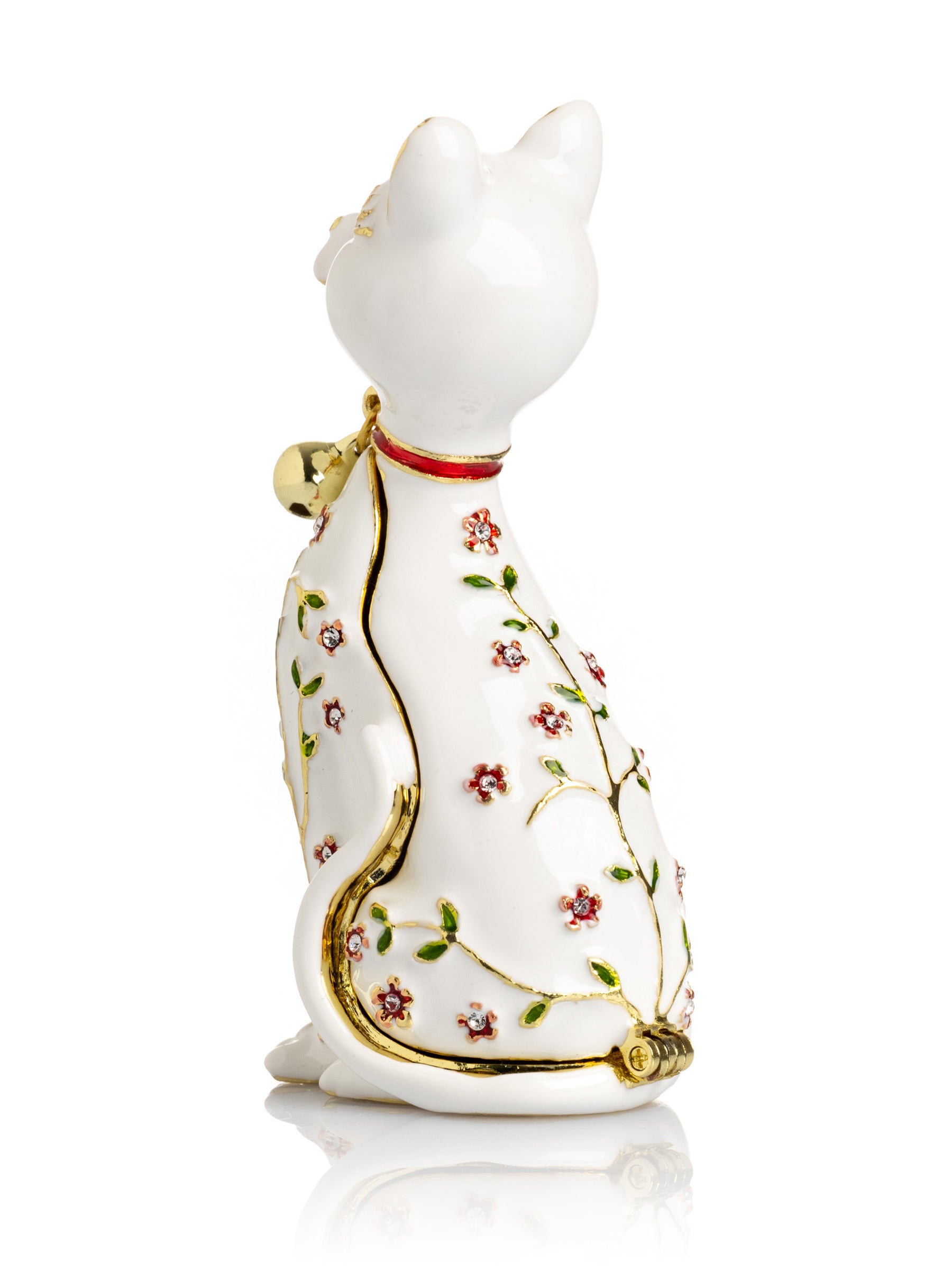 Keren Kopal White Cat with Flowers