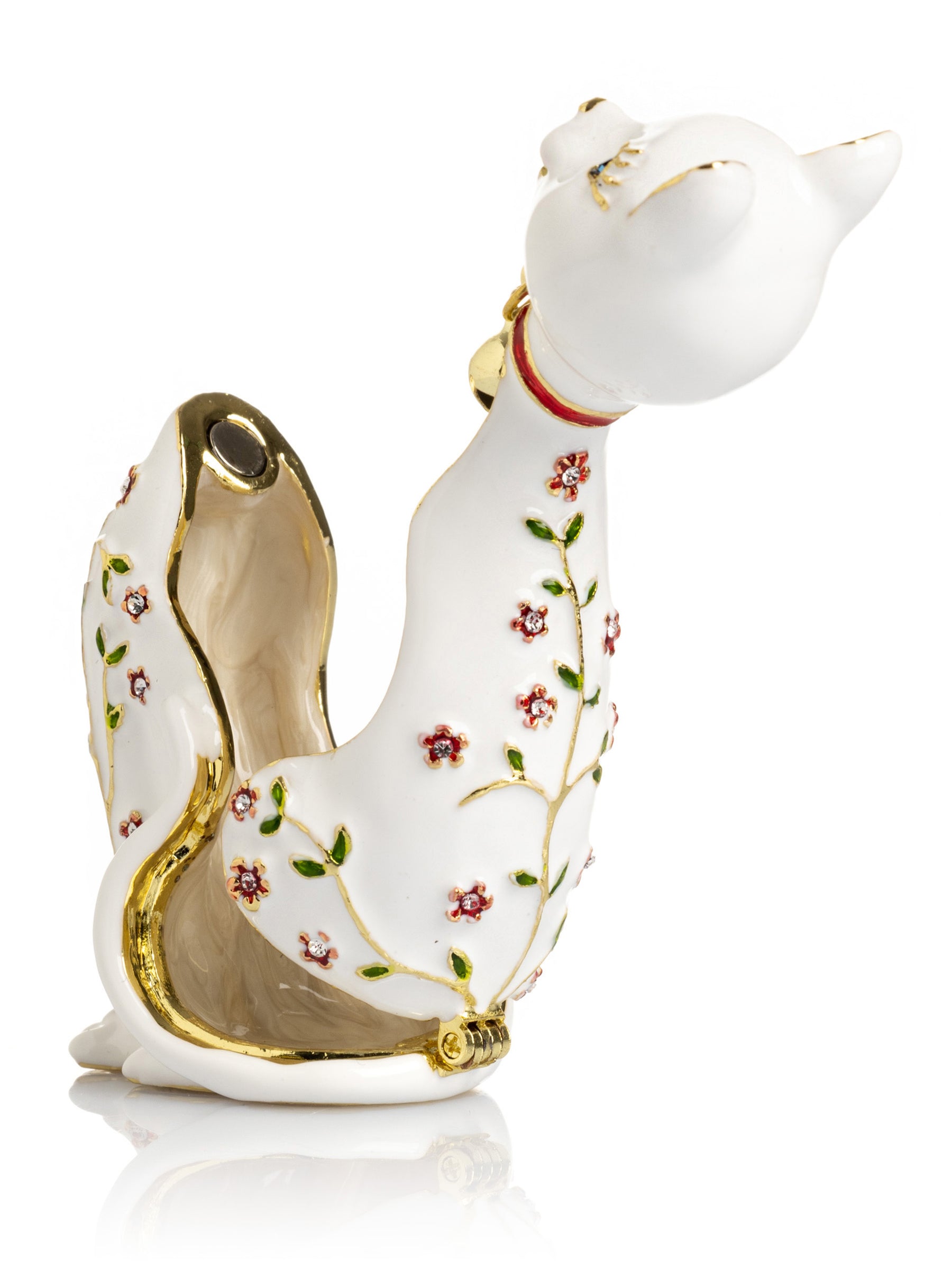 Keren Kopal White Cat with Flowers