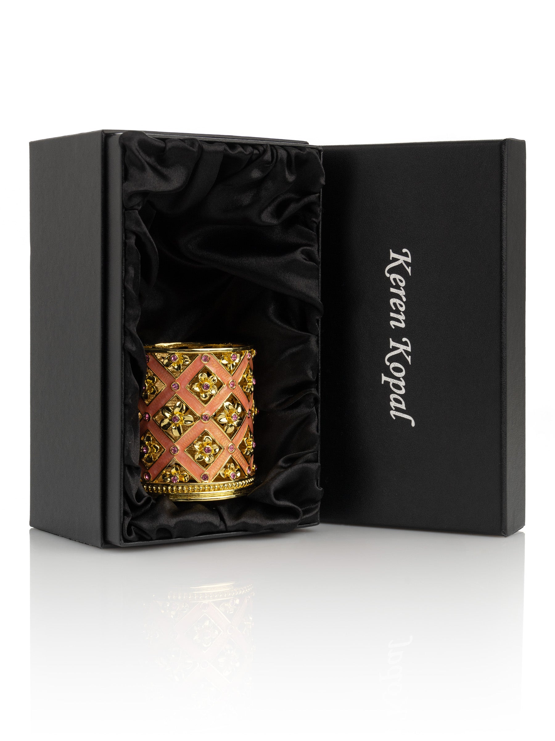 Keren Kopal Pink Decorated Candle Holder