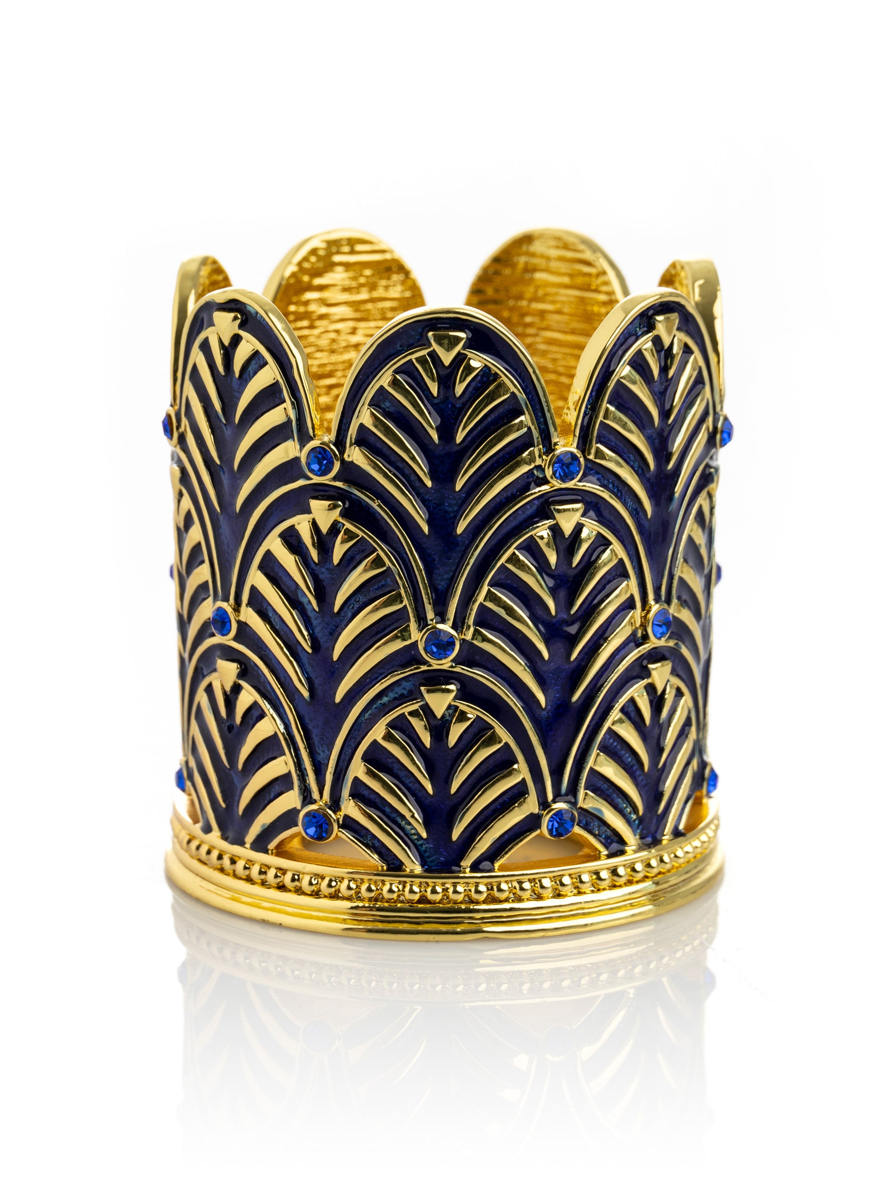 Keren Kopal Blue Decorated Candle Holder