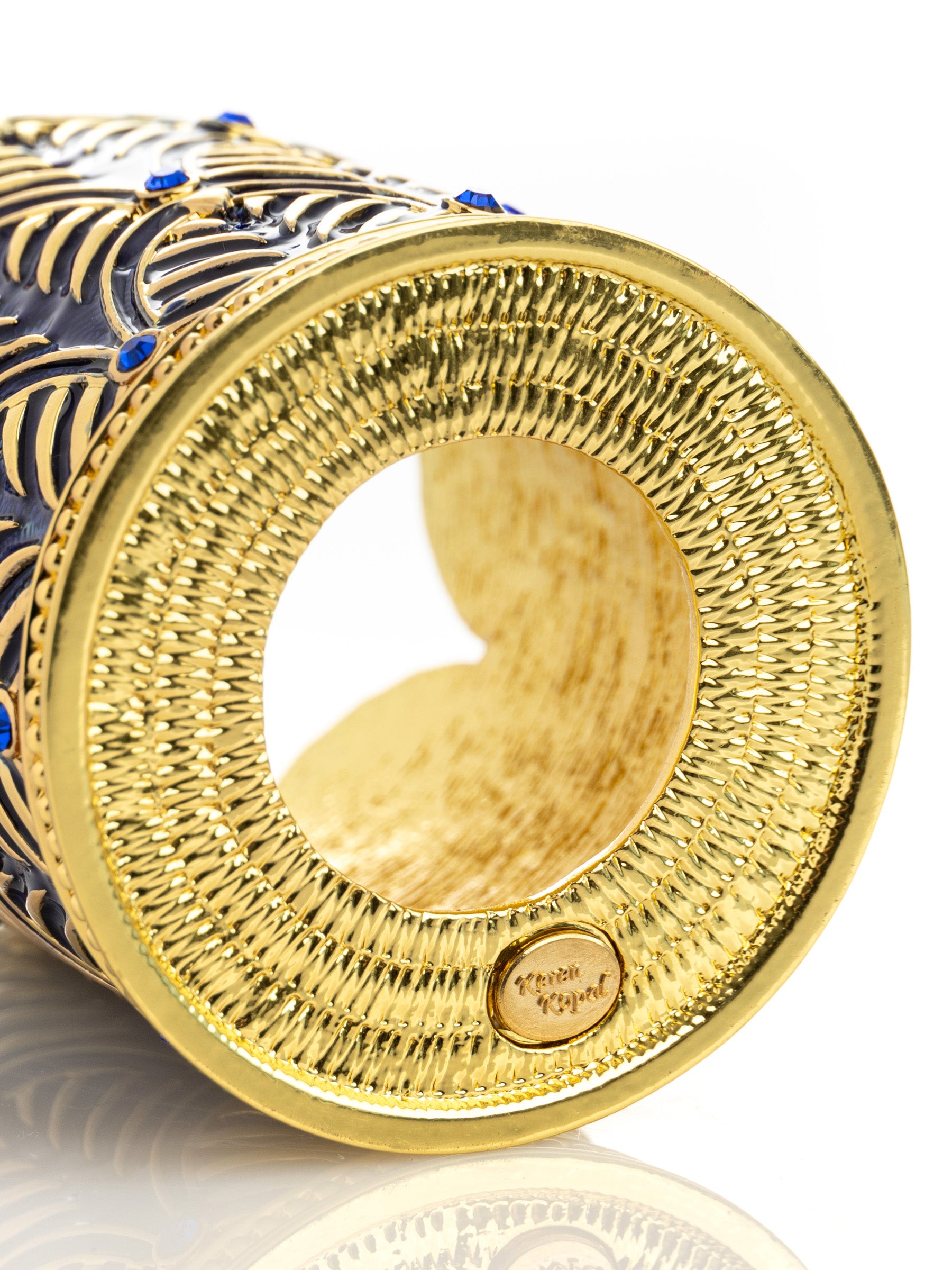 Keren Kopal Blue Decorated Candle Holder