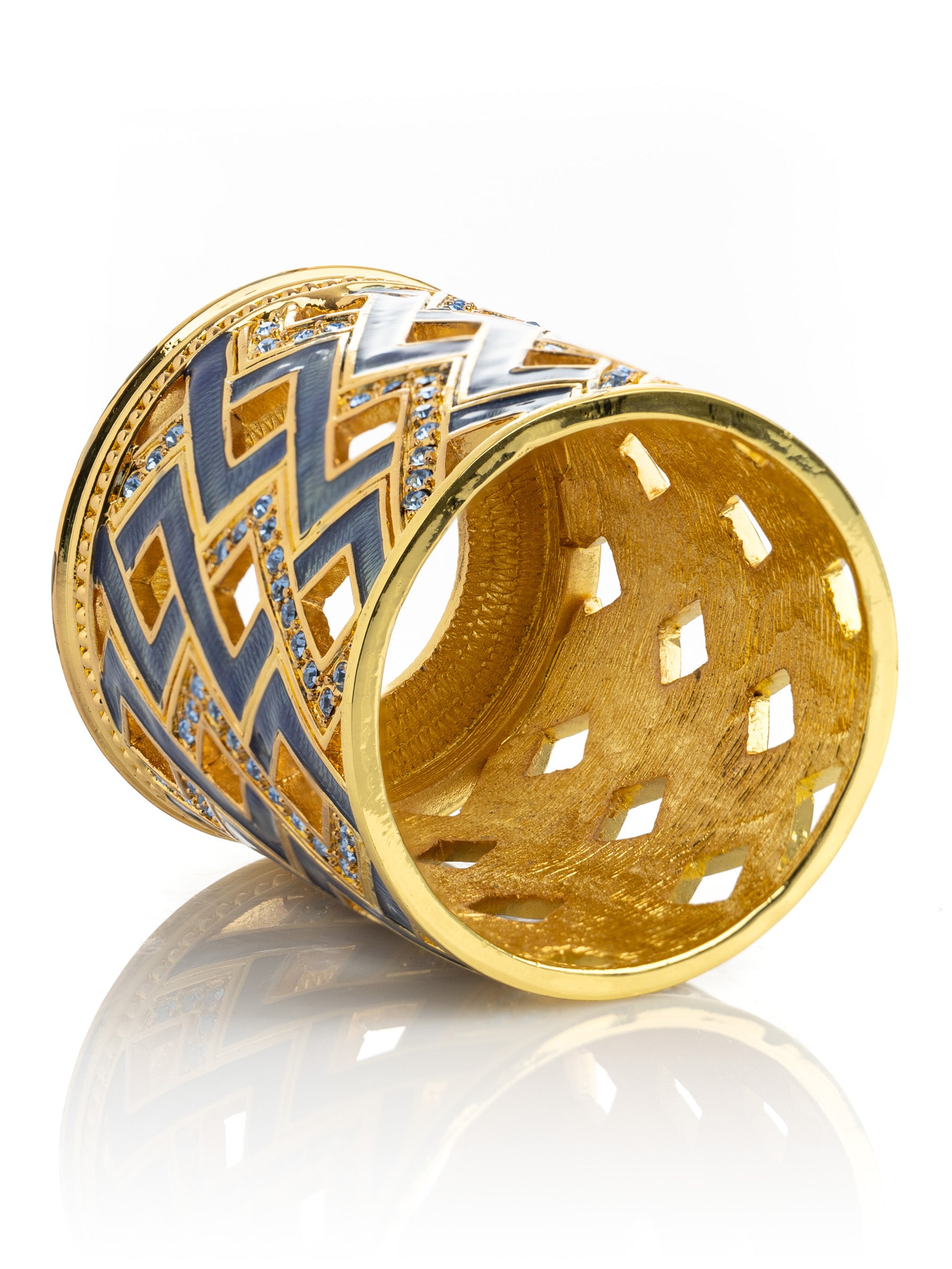 Keren Kopal Blue Decorated Candle Holder