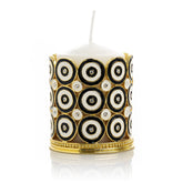Keren Kopal Golden Decorated Candle Holder with Circles Pattern