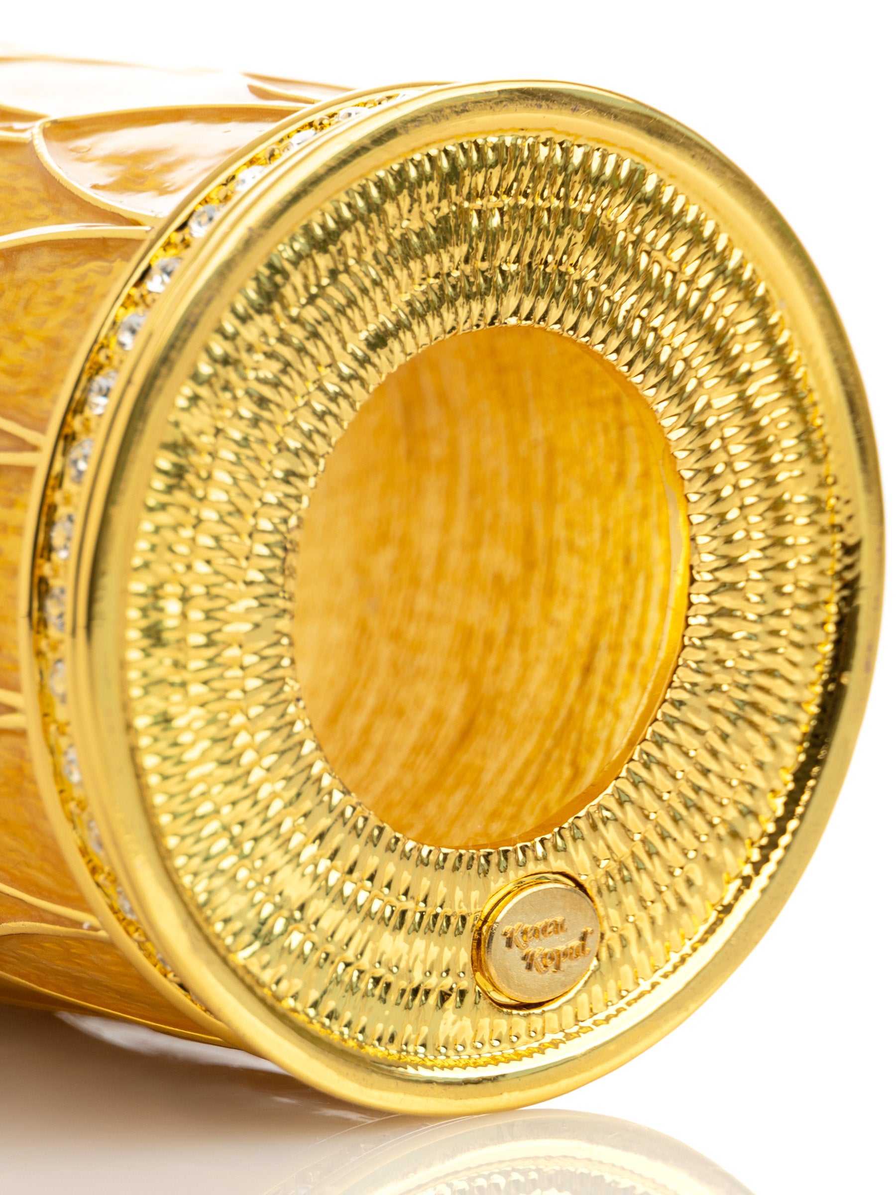 Keren Kopal Yellow Decorated Candle Holder