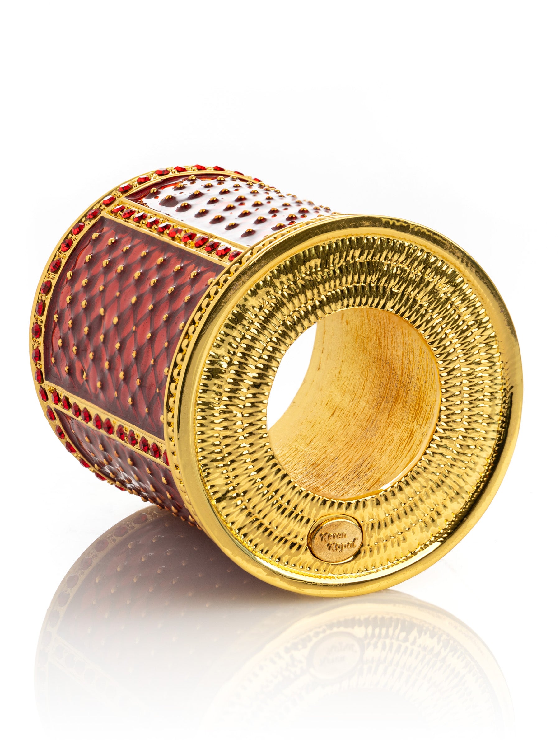 Keren Kopal Red Decorated Candle Holder