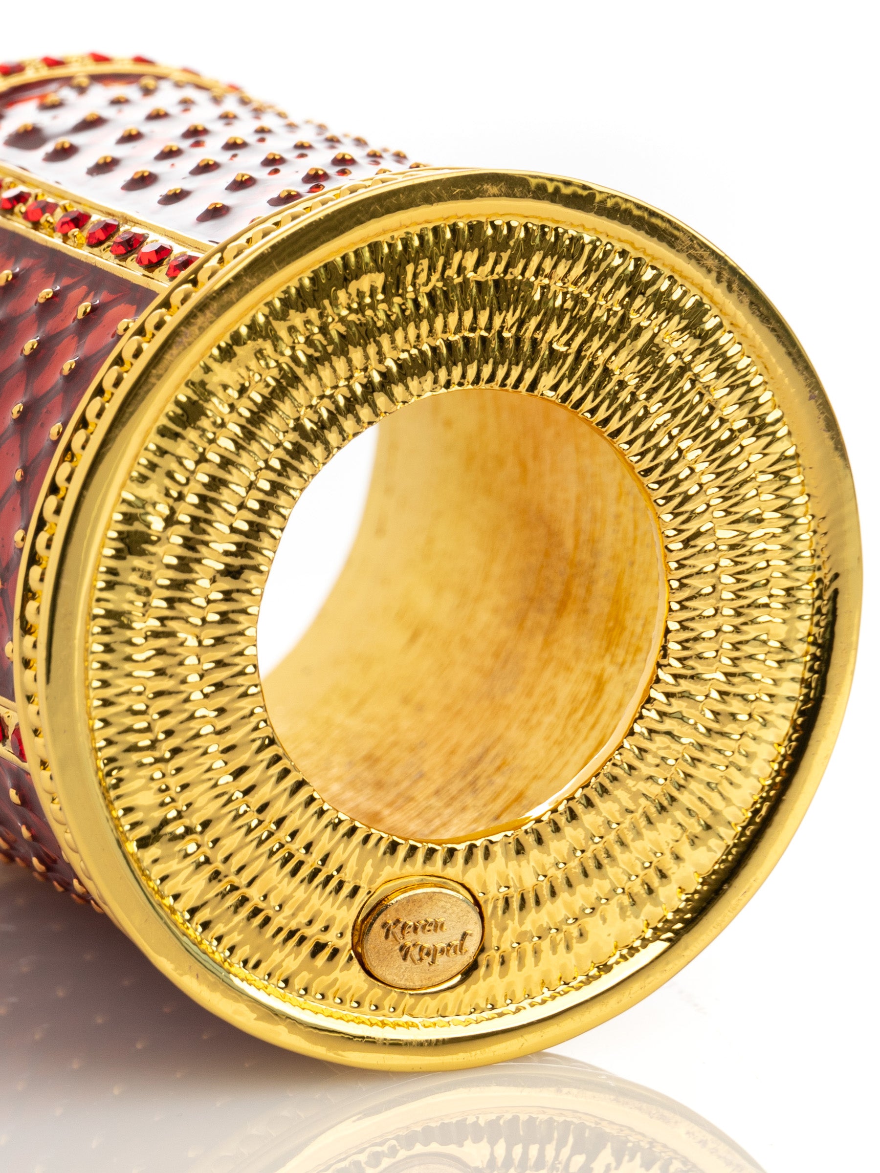 Keren Kopal Red Decorated Candle Holder