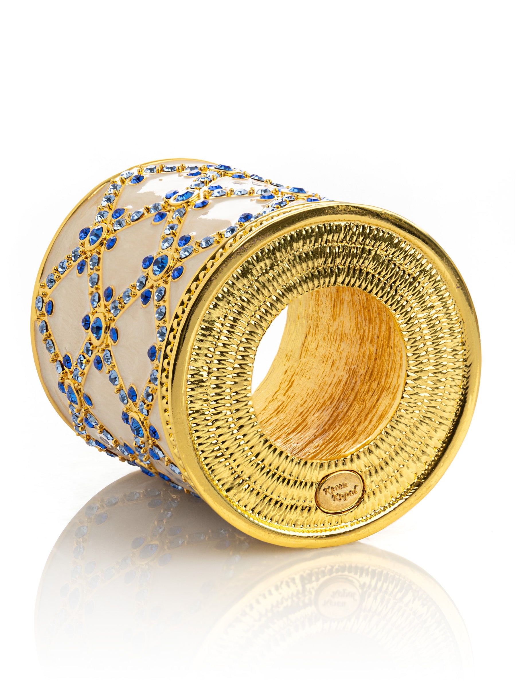 Keren Kopal Golden Cream Decorated Candle Holder