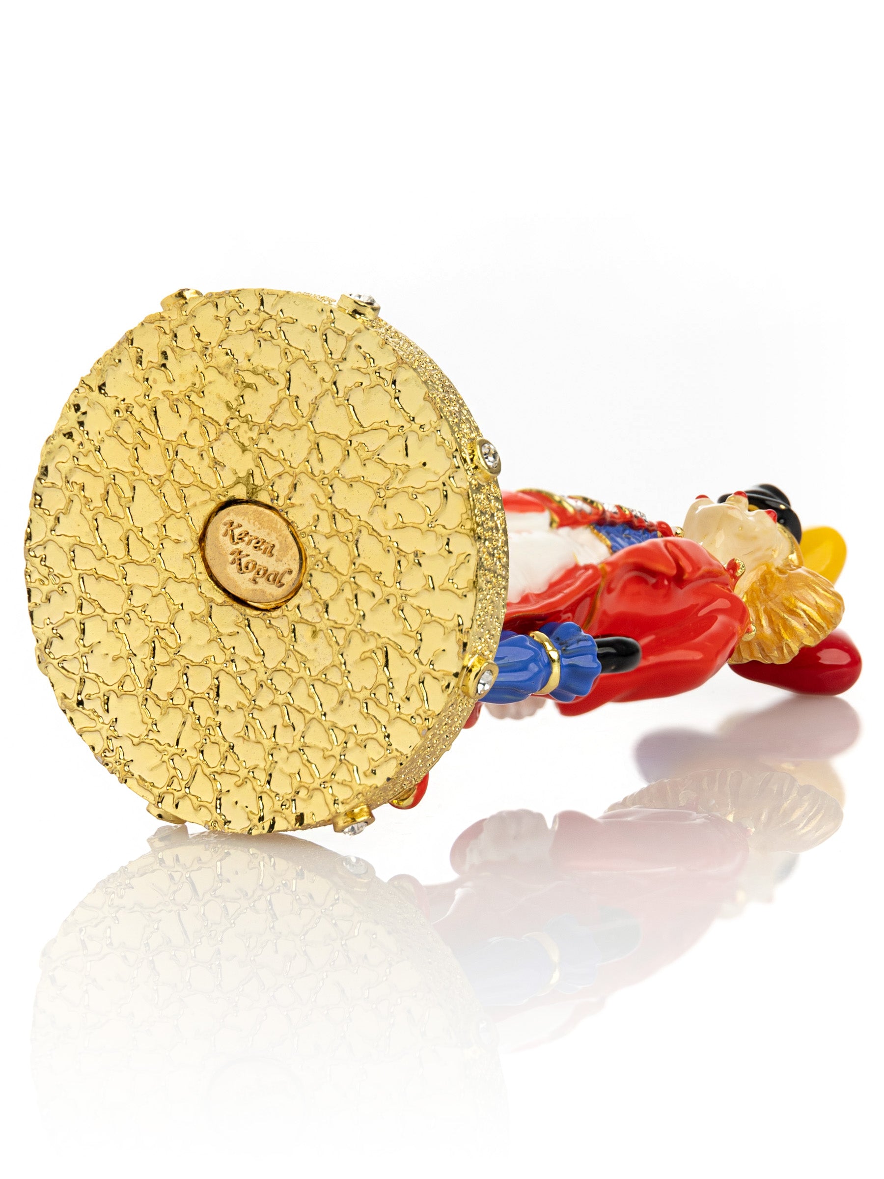Keren Kopal Funny Circus Clown with Umbrella trinket box