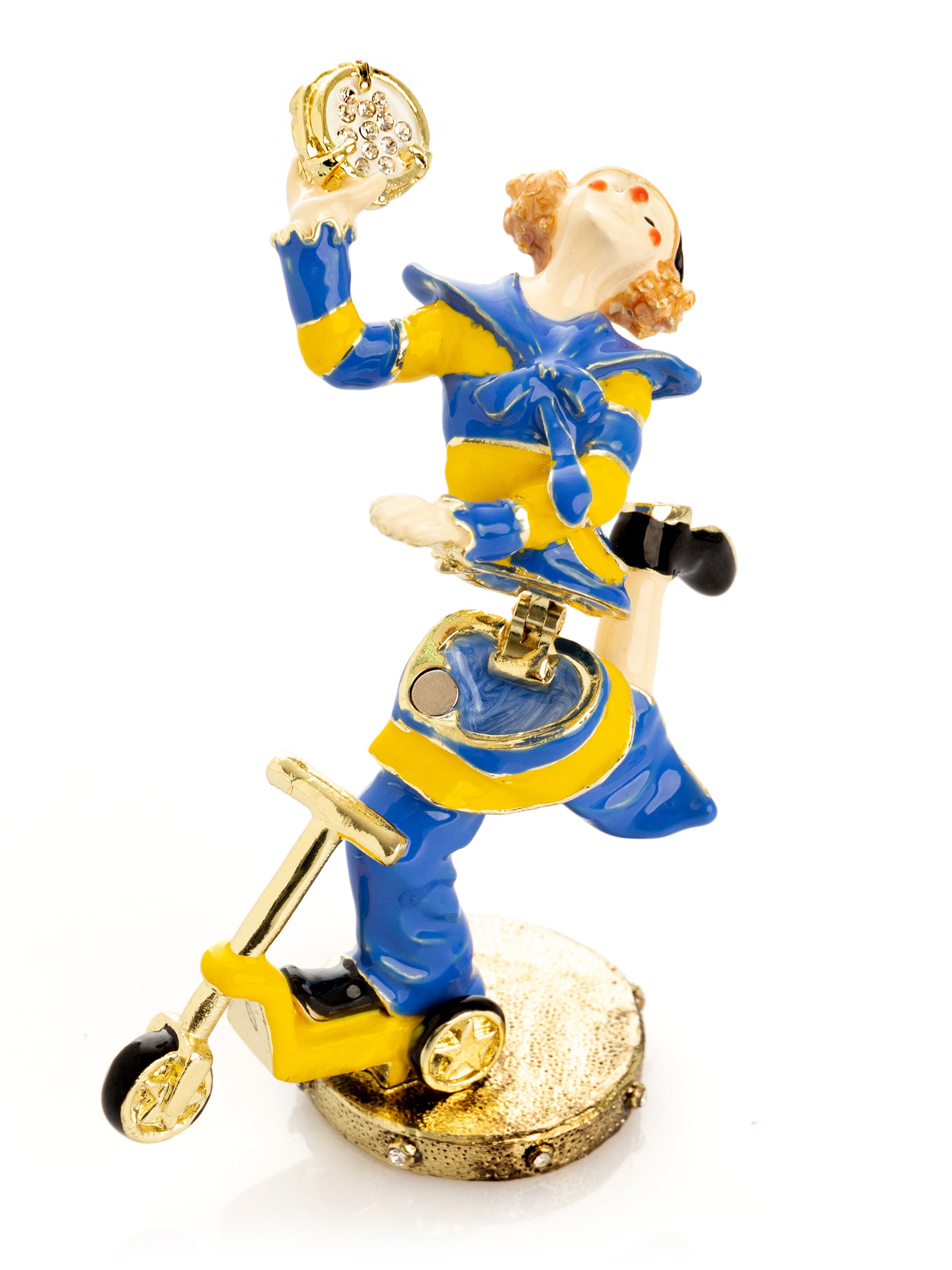 Keren Kopal Playful Circus Clown Riding a Scooter Trinket Box