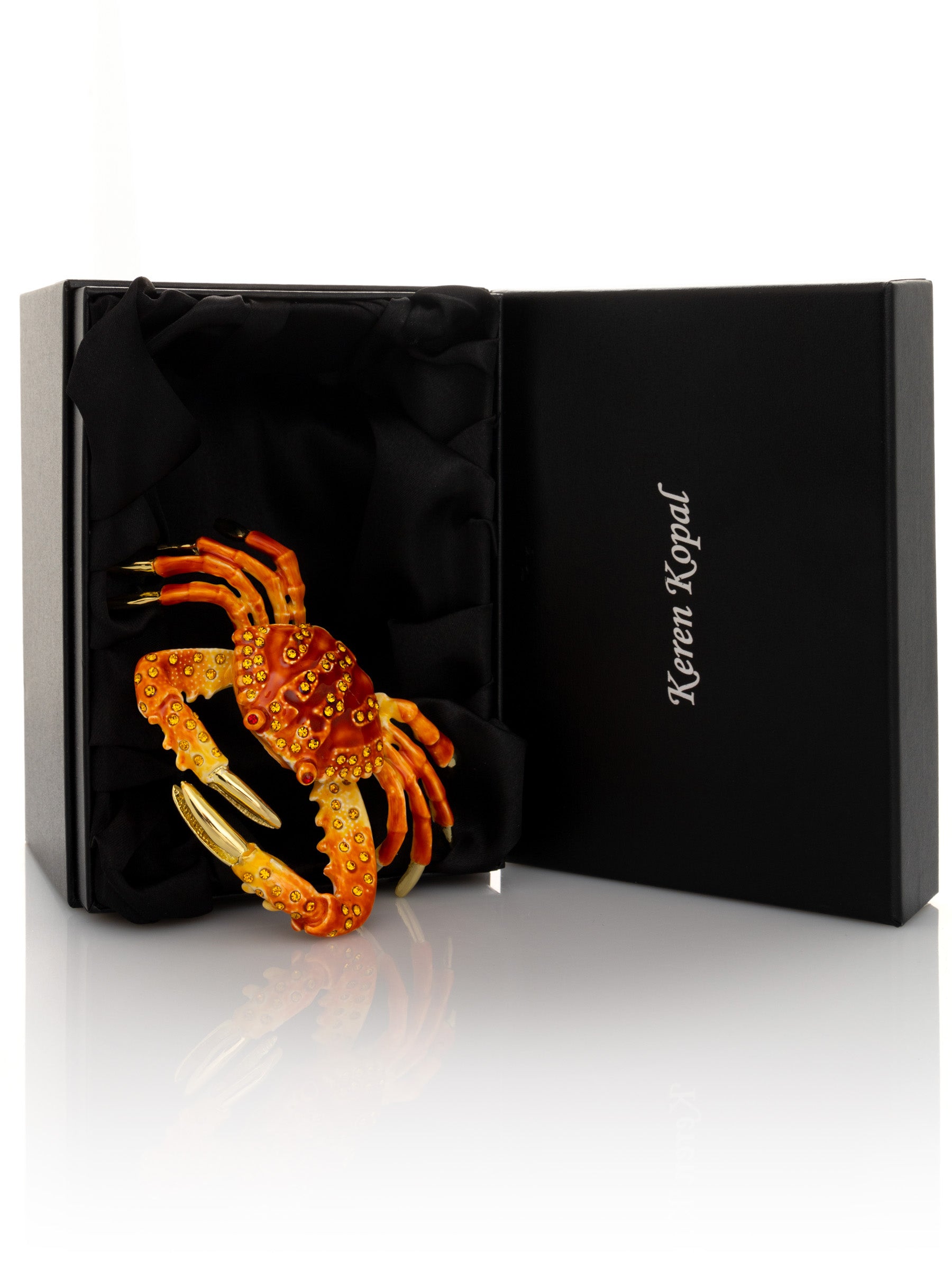 Keren Kopal Orange Crab trinket box
