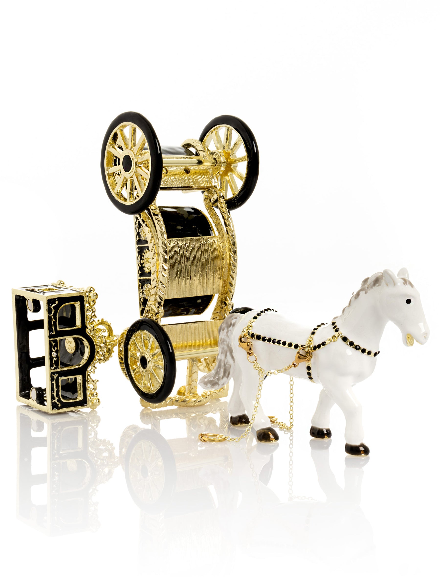 Keren Kopal White Horse Pulling a Golden Carriage