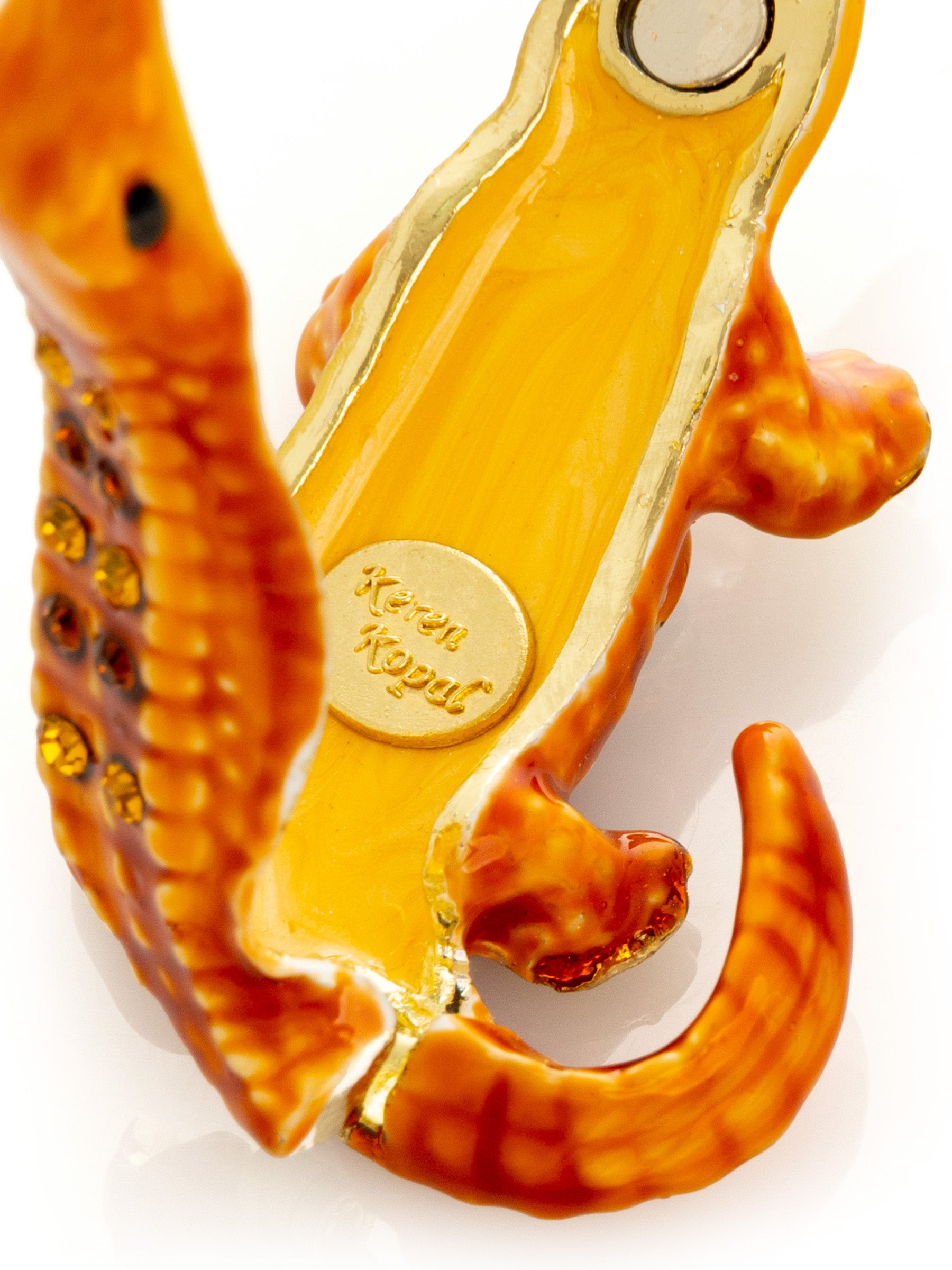 Keren Kopal Orange Crocodile hatching from egg trinket box