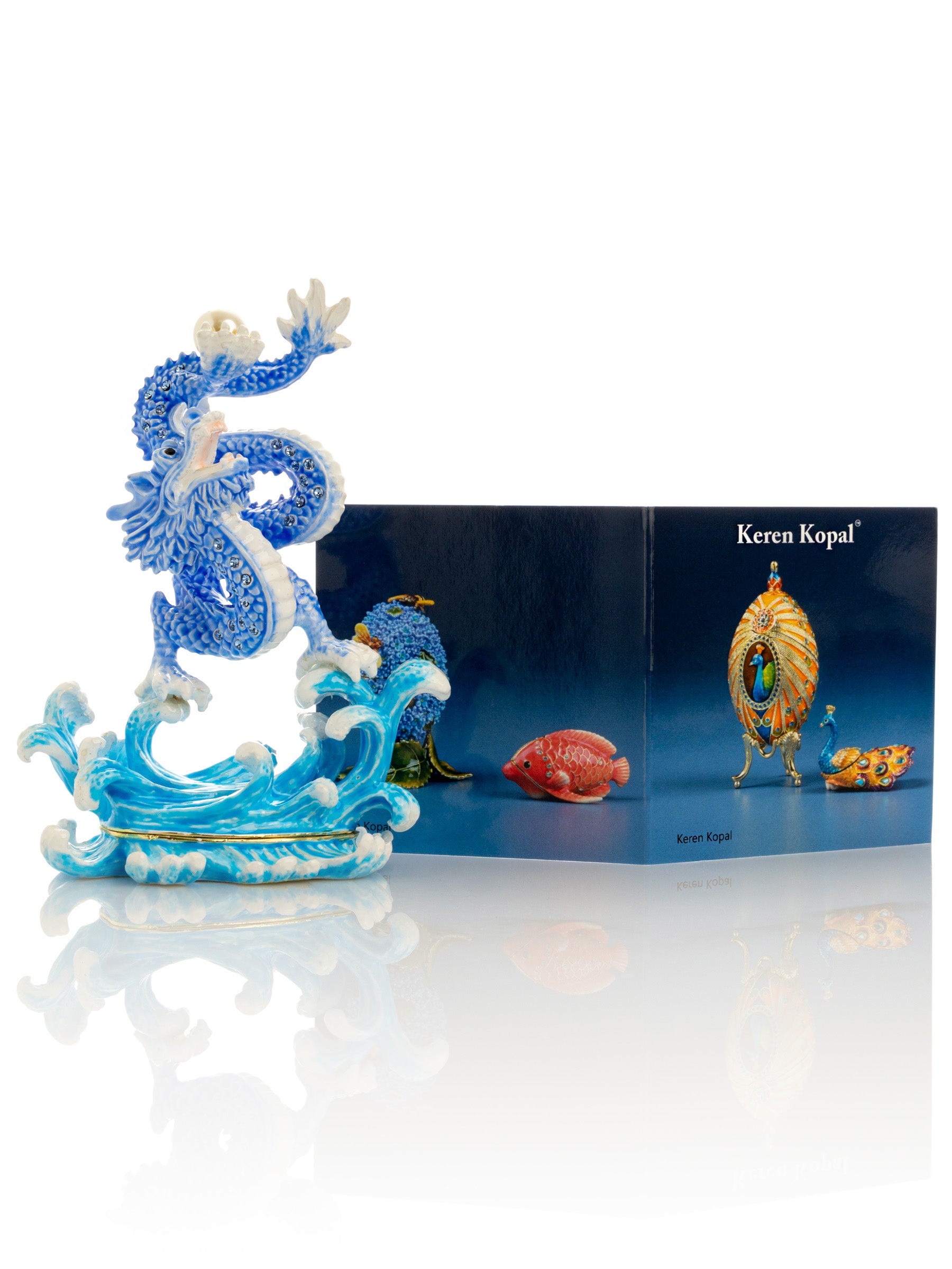 Keren Kopal Blue Chinese Dragon on Ocean sea waves water