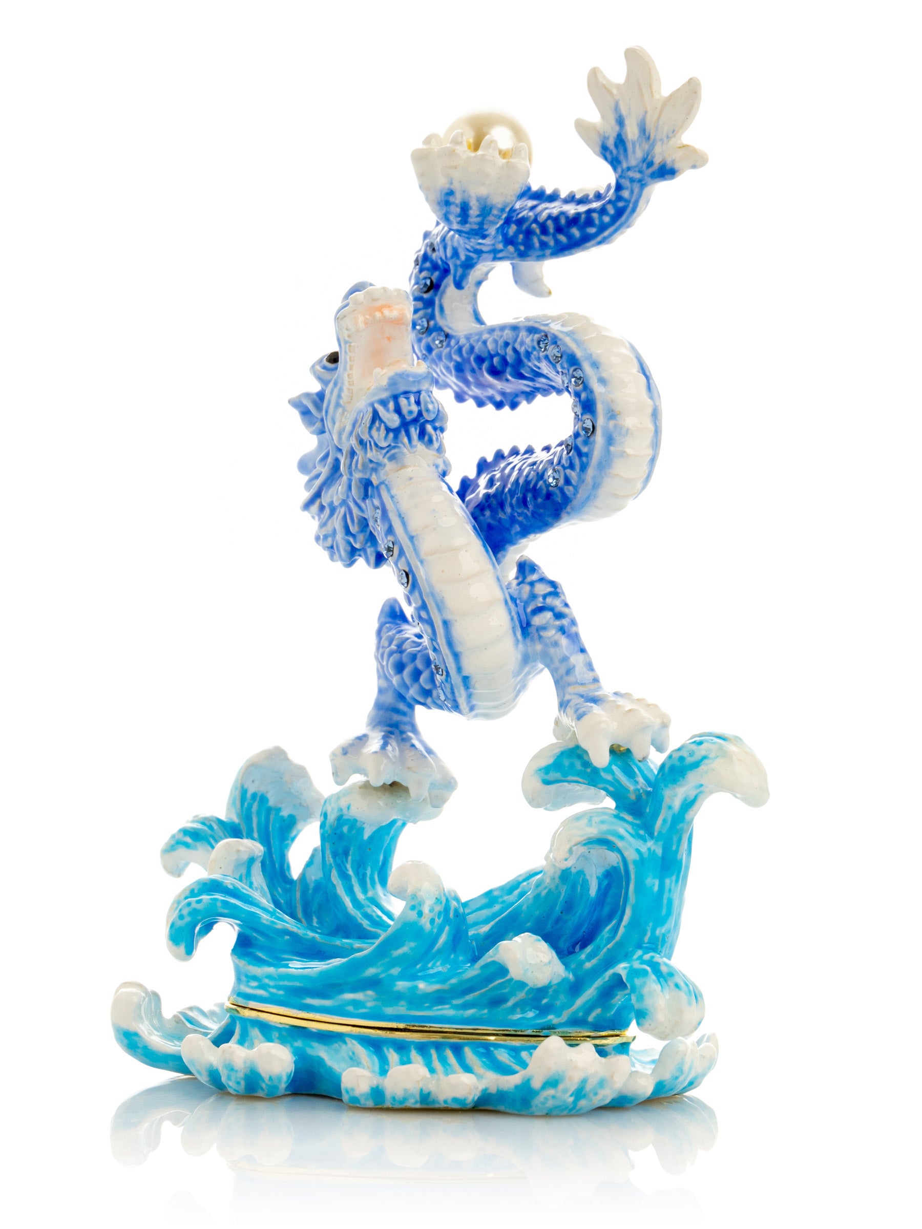 Keren Kopal Blue Chinese Dragon on Ocean sea waves water