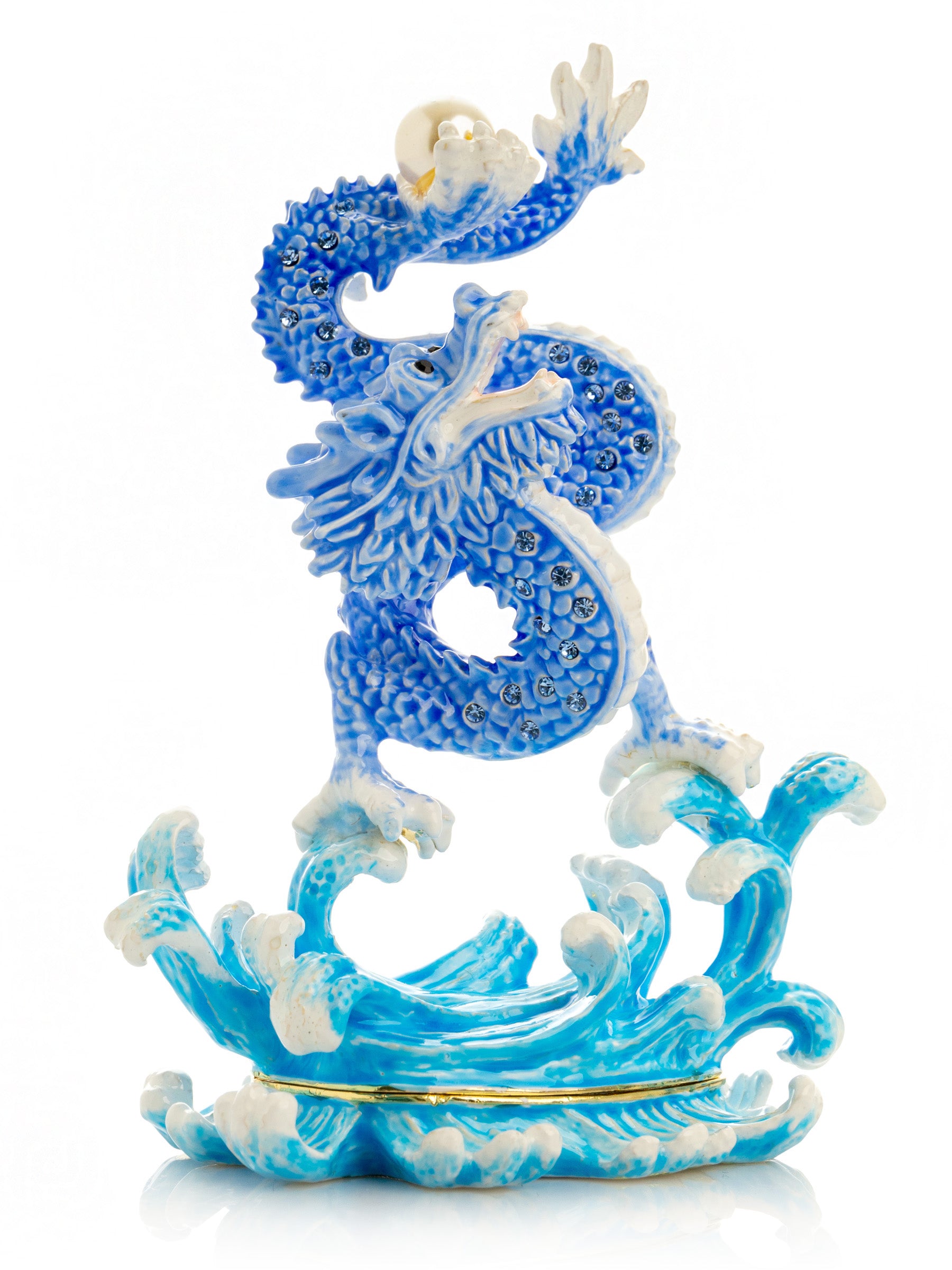 Keren Kopal Blue Chinese Dragon on Ocean sea waves water