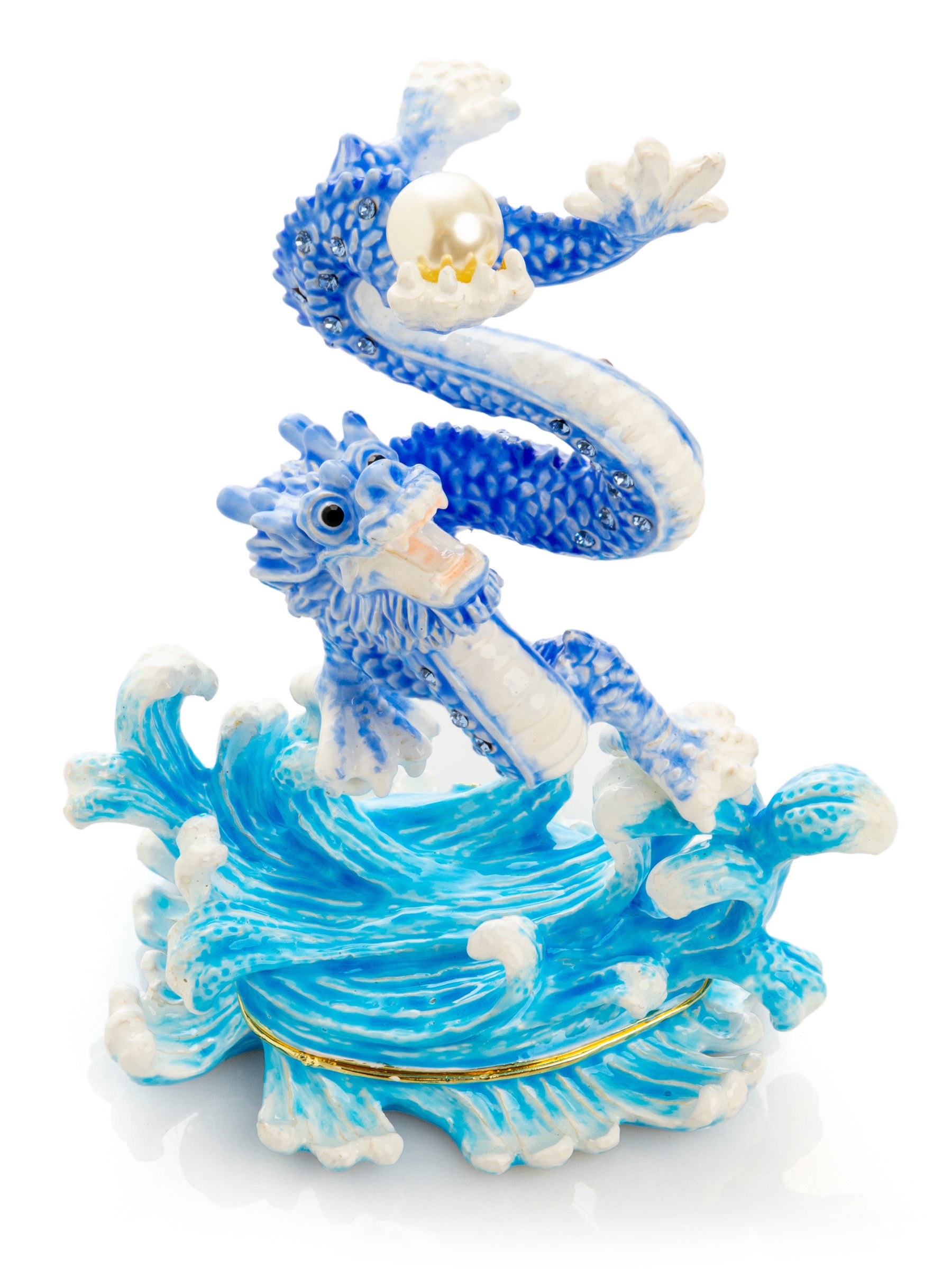 Keren Kopal Blue Chinese Dragon on Ocean sea waves water
