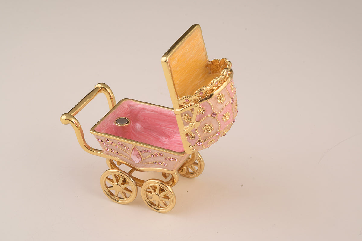 Keren Kopal Pink Baby Carriage Trinket Box