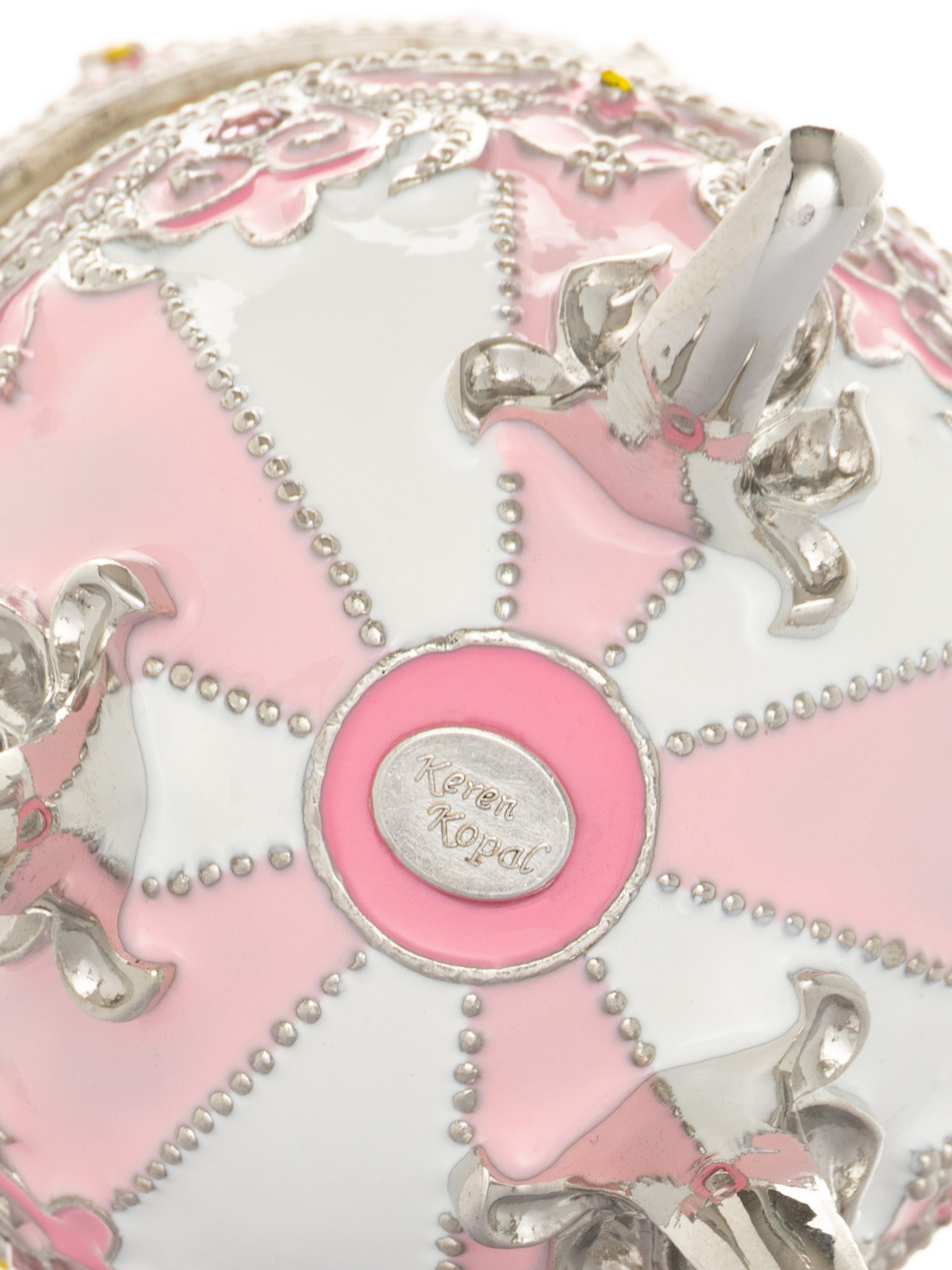 Keren Kopal Pink Faberge Egg with Wind up Horse Carousel