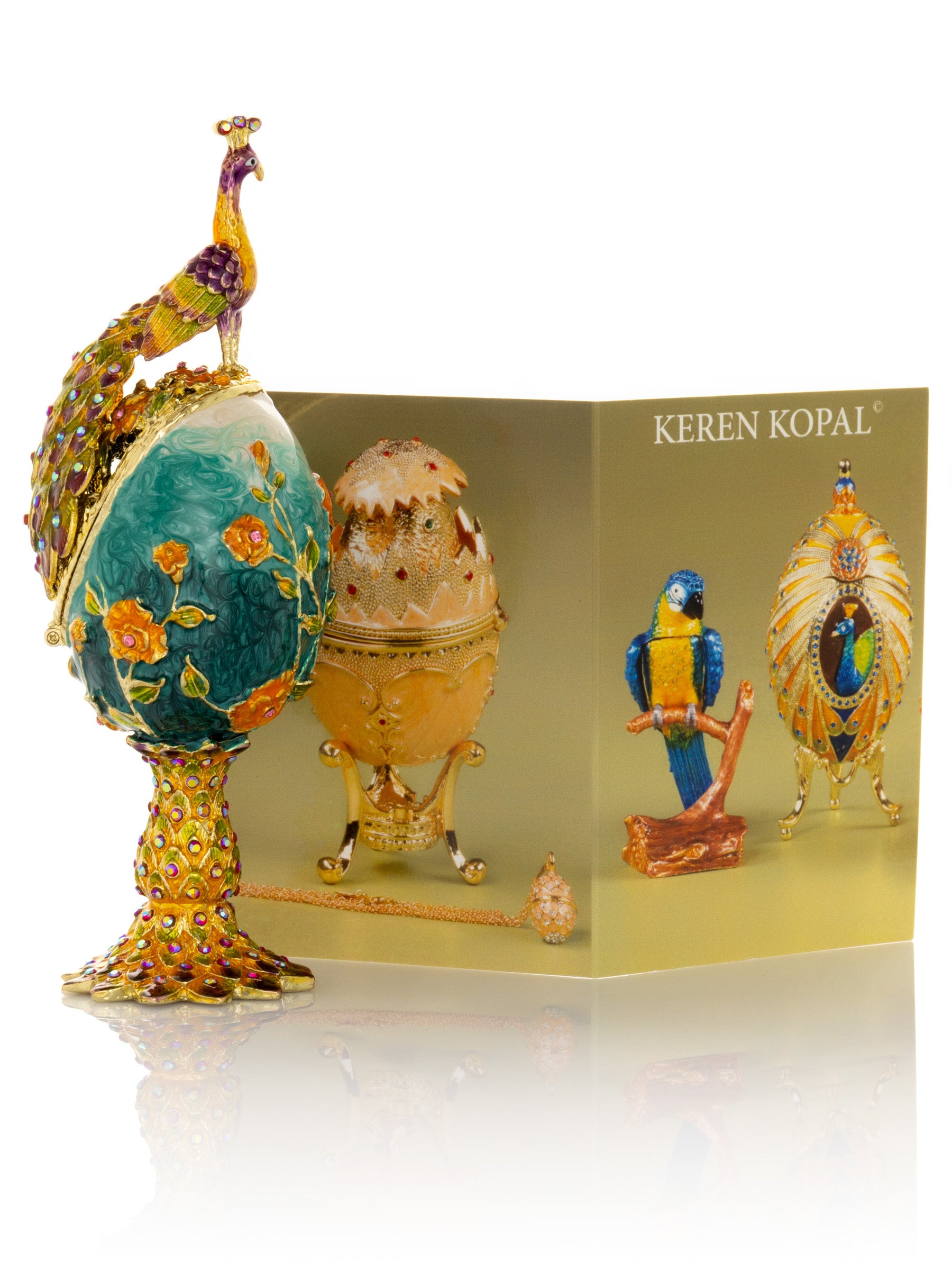 Keren Kopal Peacock on a Faberge Egg