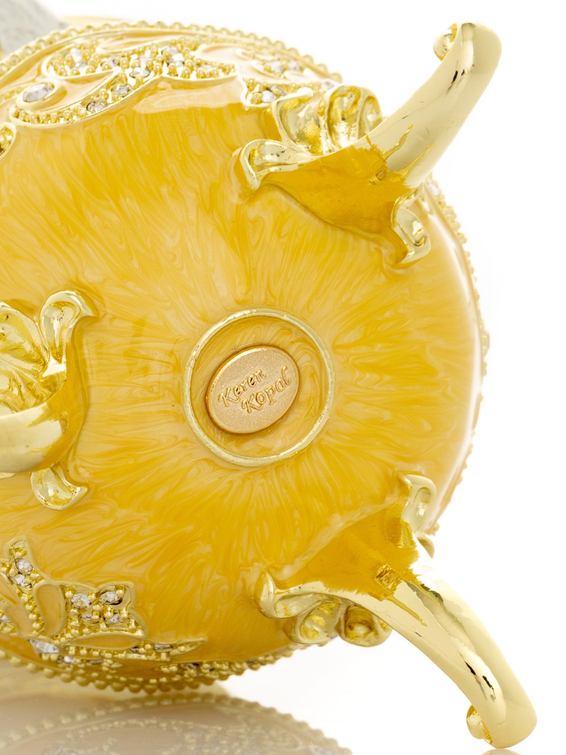 Keren Kopal Yellow Carousel Egg with White Swans