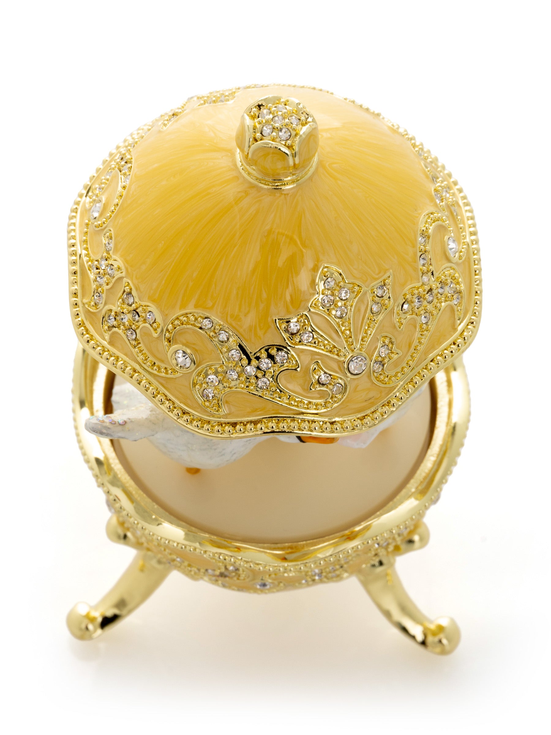 Keren Kopal Yellow Carousel Egg with White Swans