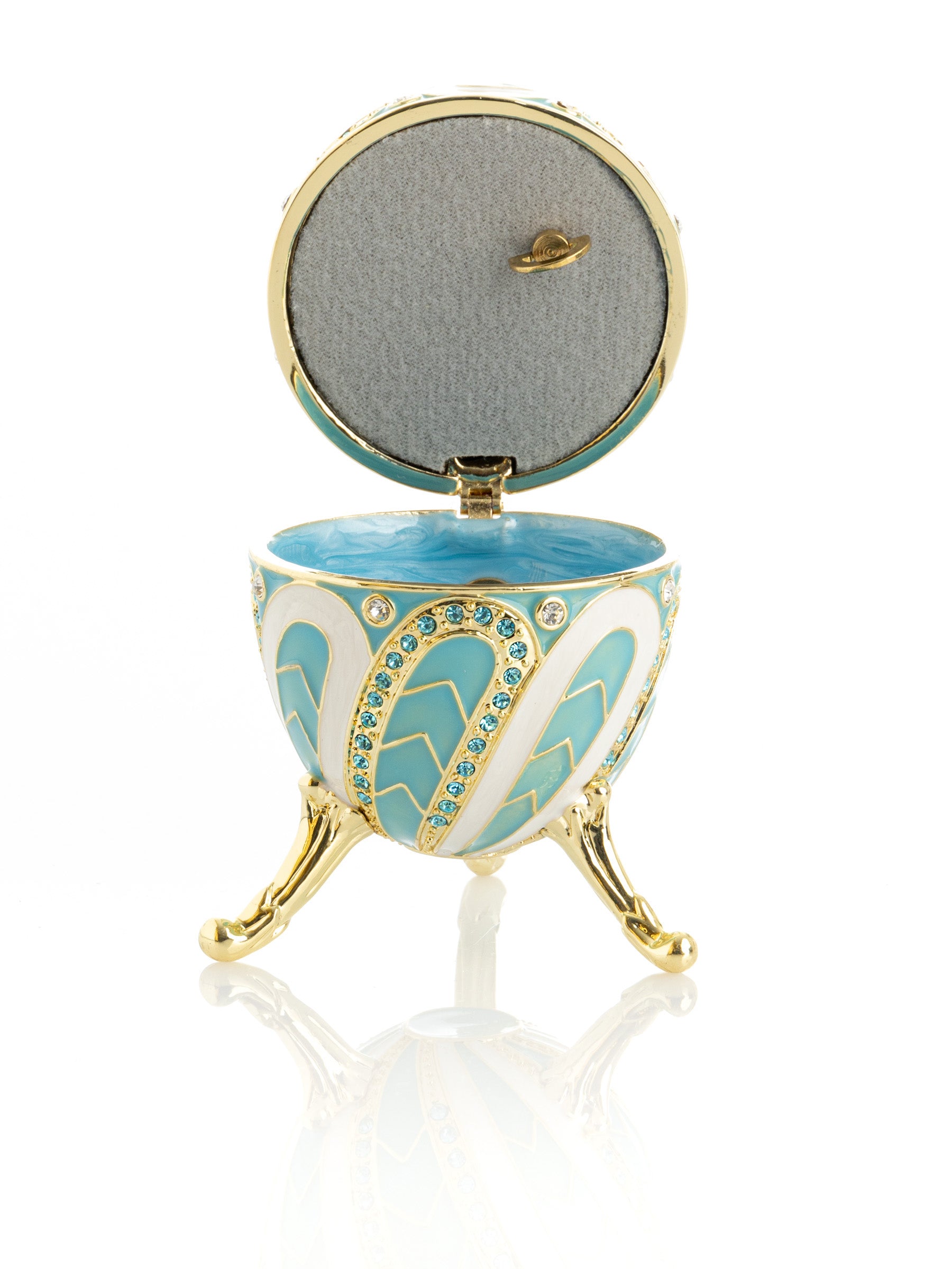 Keren Kopal Turquoise Music box Fur Elise by Beethoven Faberge Egg