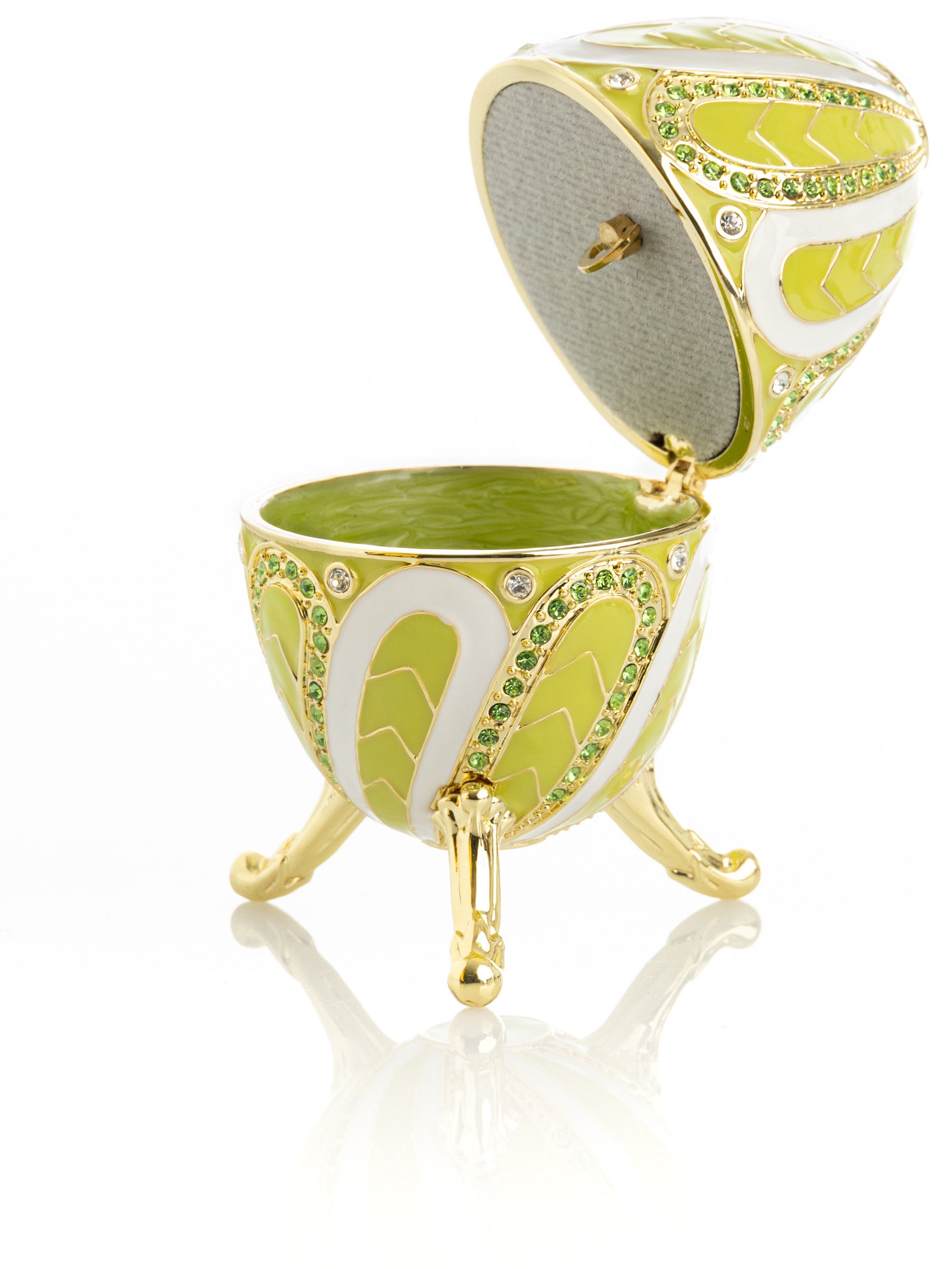 Keren Kopal Green Music box Fur Elise by Beethoven Faberge Egg
