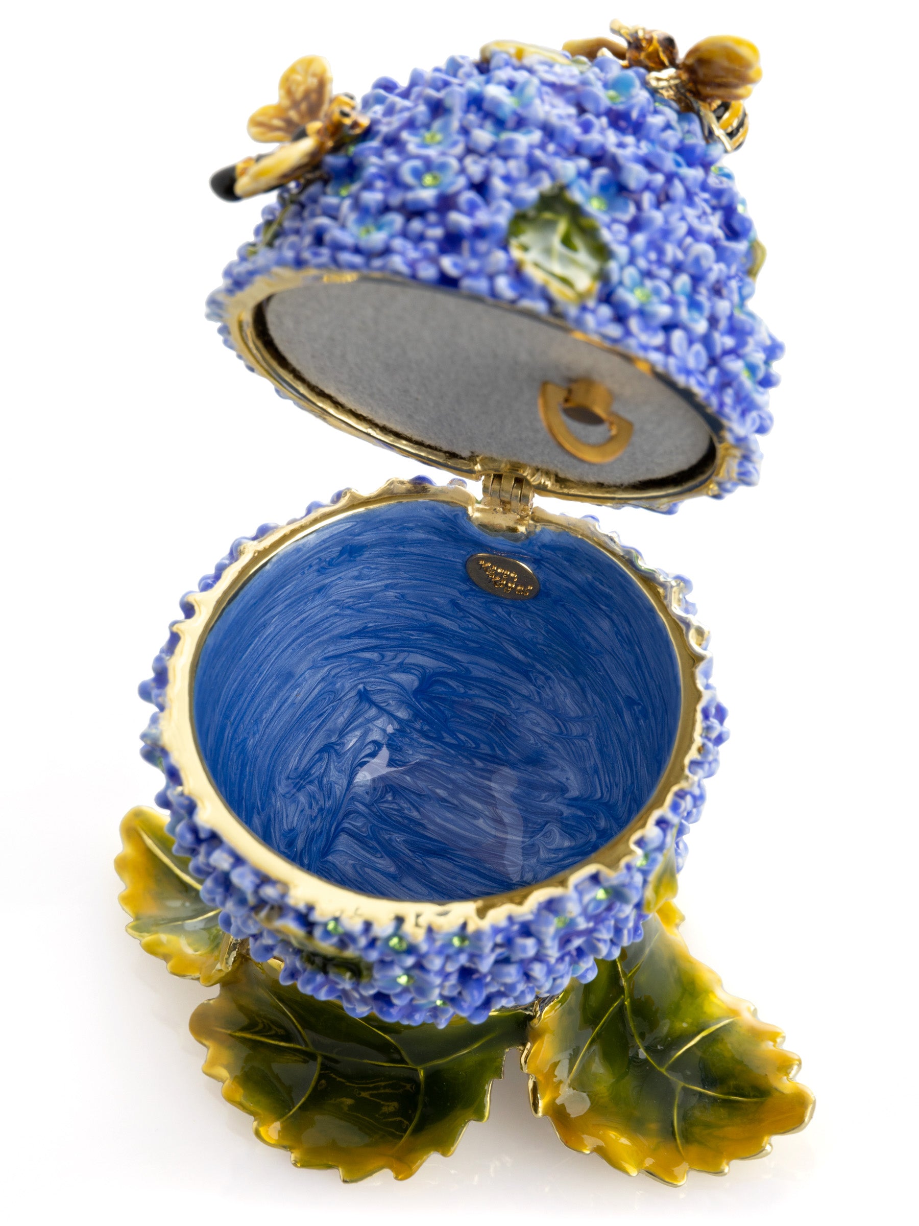 Keren Kopal Blue Flower and Bees music box with Leaves Fur Elise by Ludwig Van Beethoven