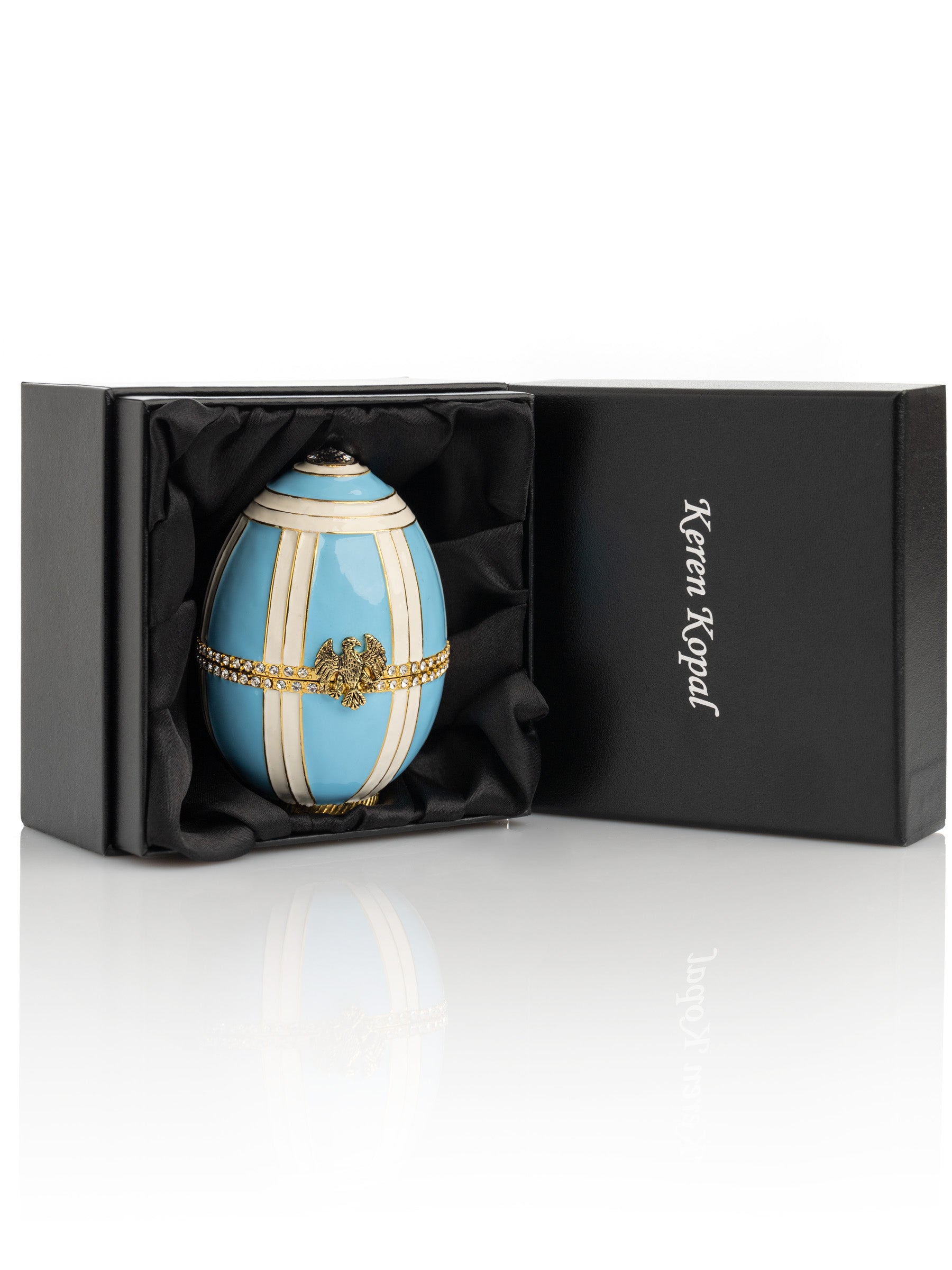 Keren Kopal Light Blue Egg with a Sailing ship