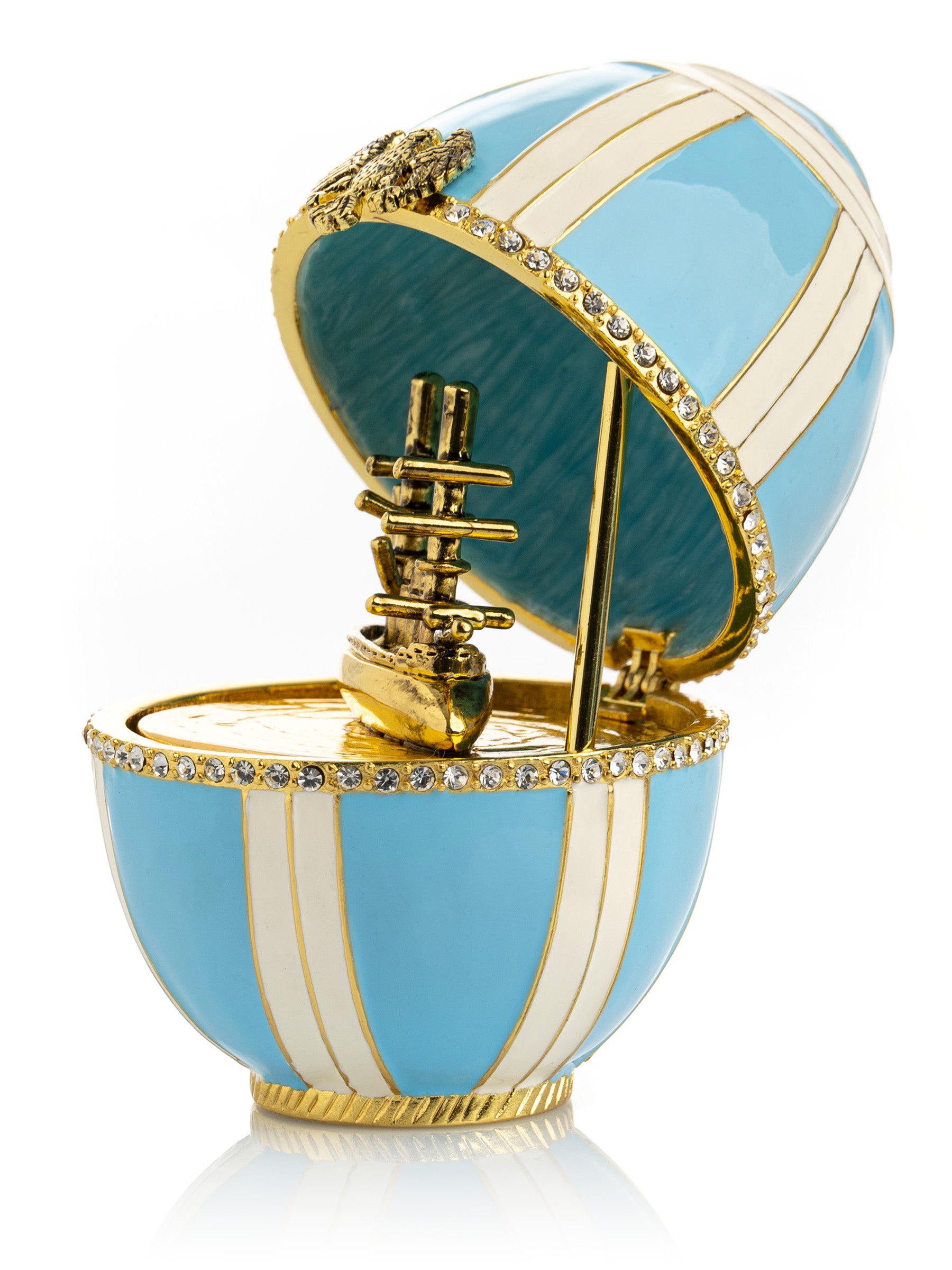 Keren Kopal Light Blue Egg with a Sailing ship