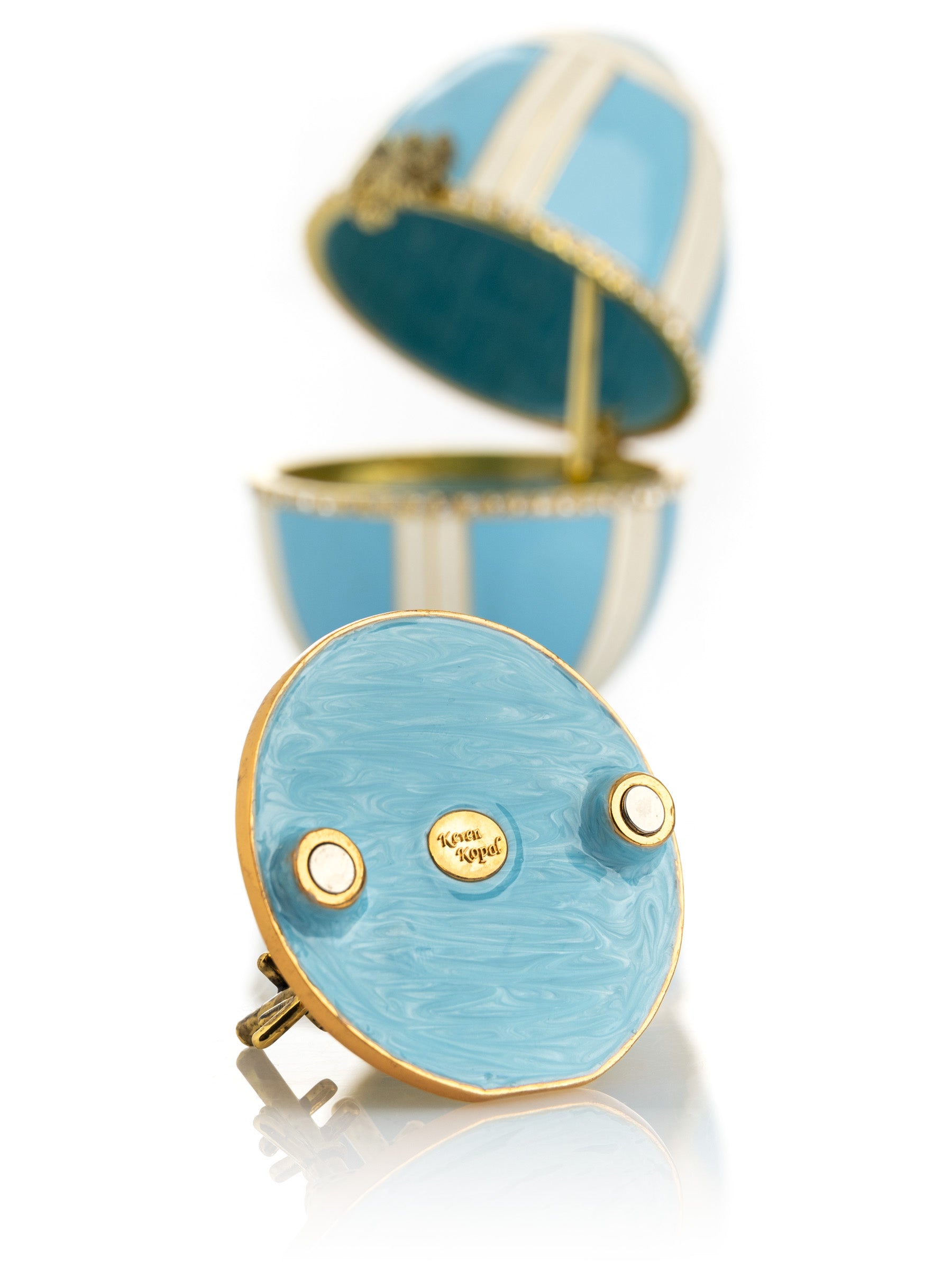 Keren Kopal Light Blue Egg with a Sailing ship