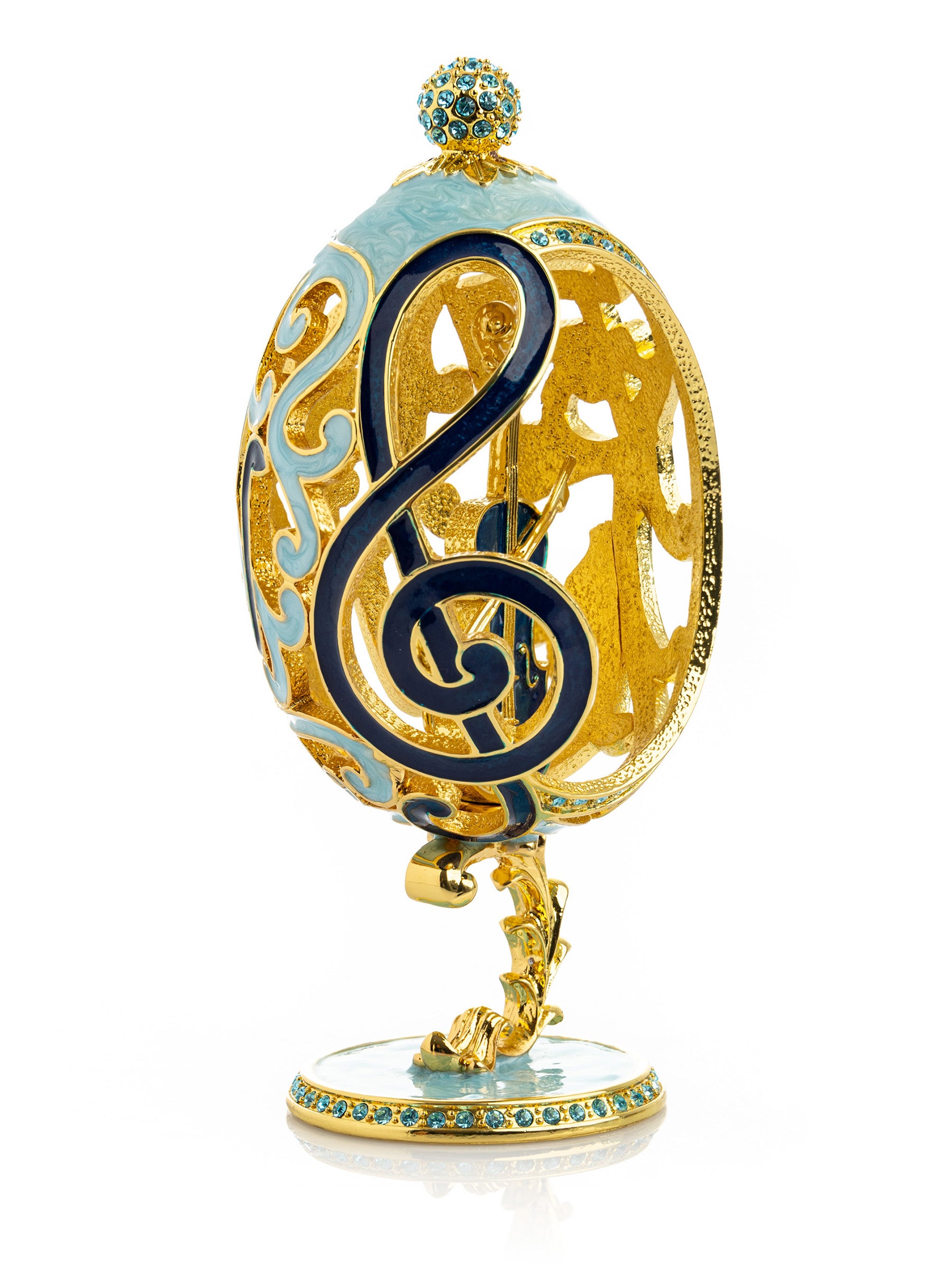 Keren Kopal Treble Clef Faberge Egg with Violin Surprise