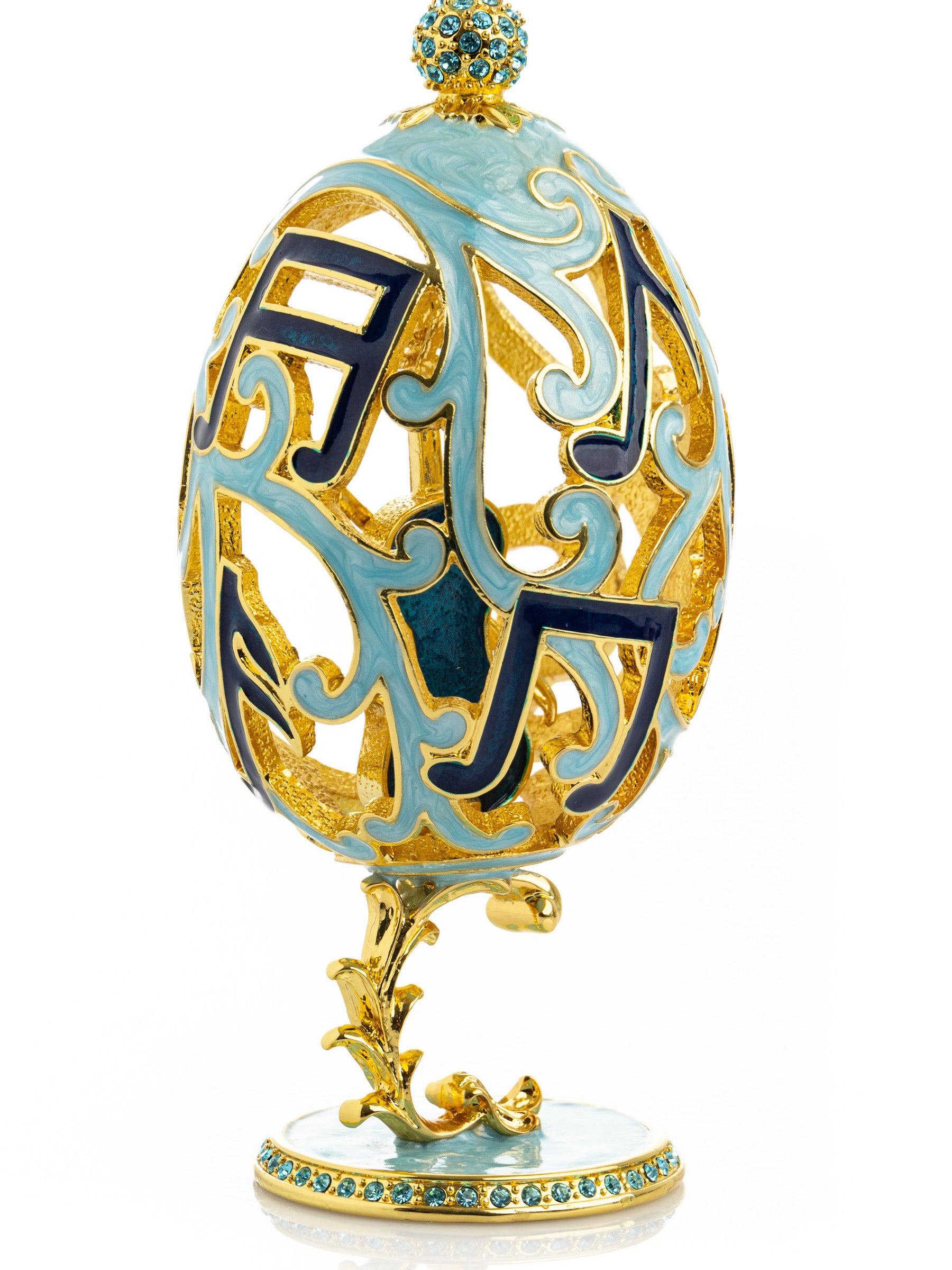 Keren Kopal Treble Clef Faberge Egg with Violin Surprise