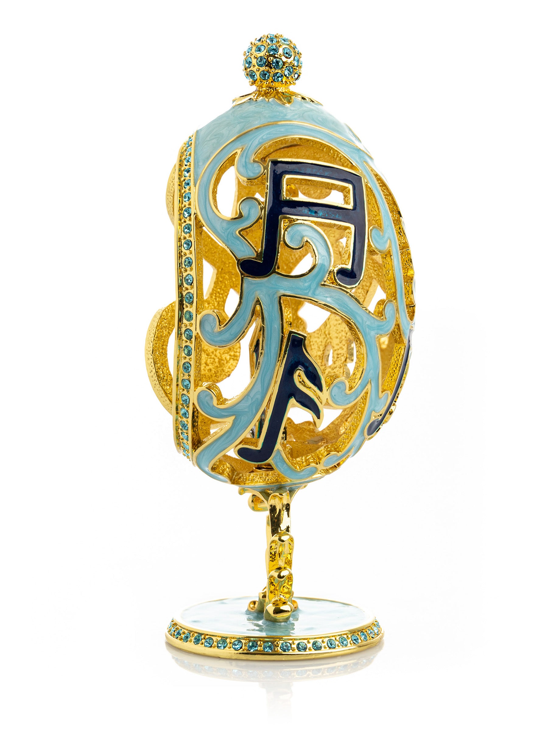 Keren Kopal Treble Clef Faberge Egg with Violin Surprise